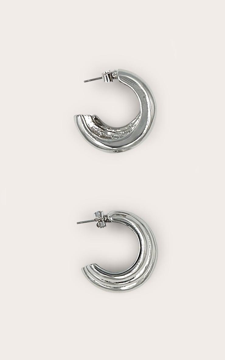 Silver layered Hoop Earrings Product Image