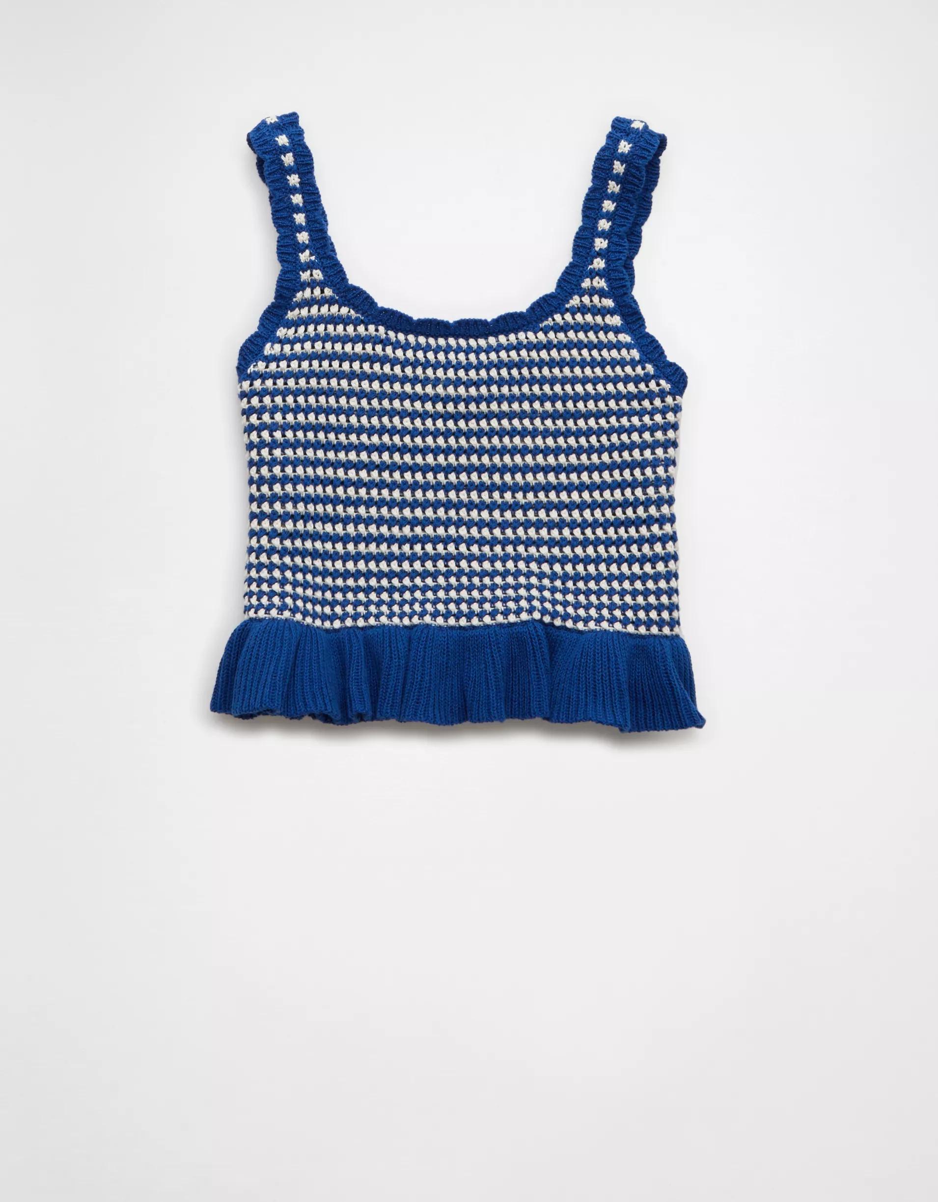 AE Crochet Peplum Tank Top Product Image