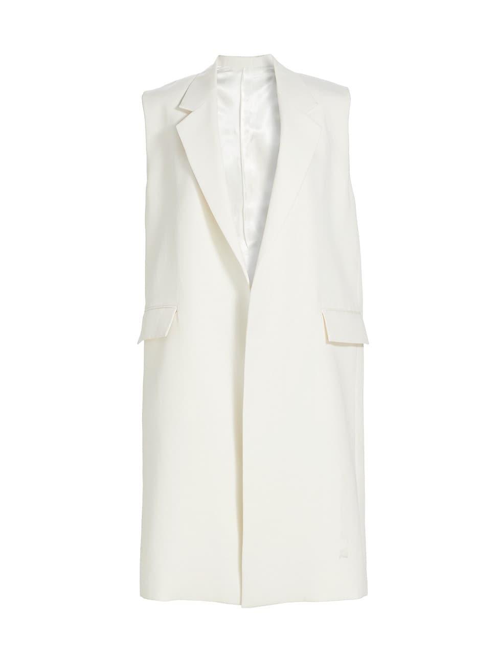 Womens Grain De Poudre Sleeveless Coat Product Image