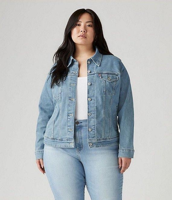 Levi's® Plus Size Point Collar Long Sleeve Welt Pocket Original Trucker Jacket Product Image