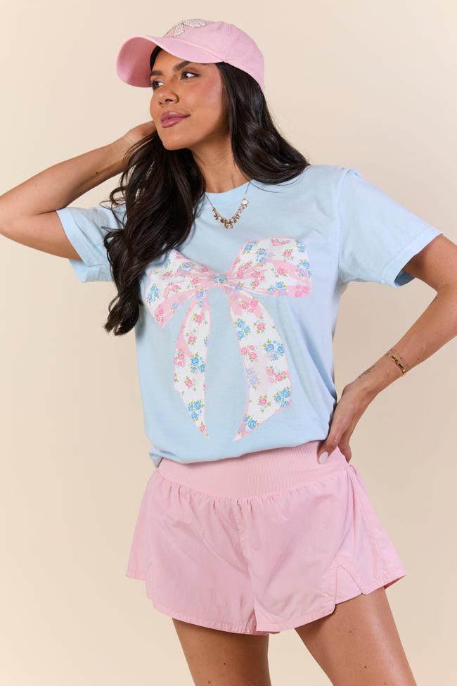 Floral Bow Chambray Graphic Tee Product Image