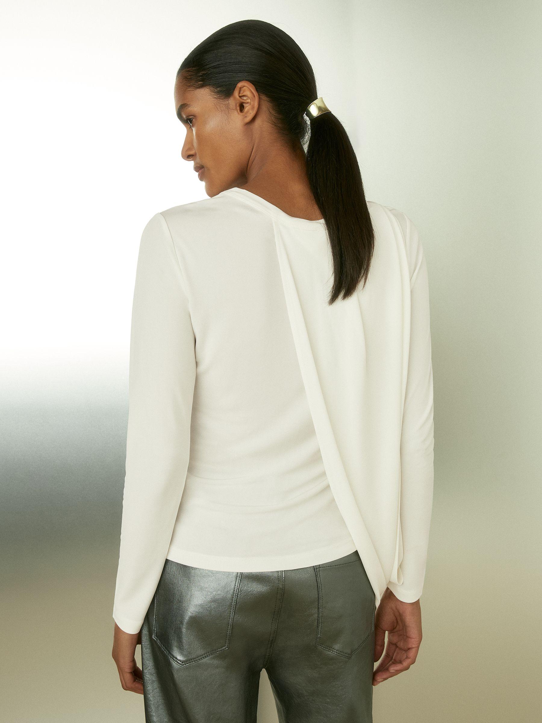 Draped-Jersey Top in Ivory Product Image
