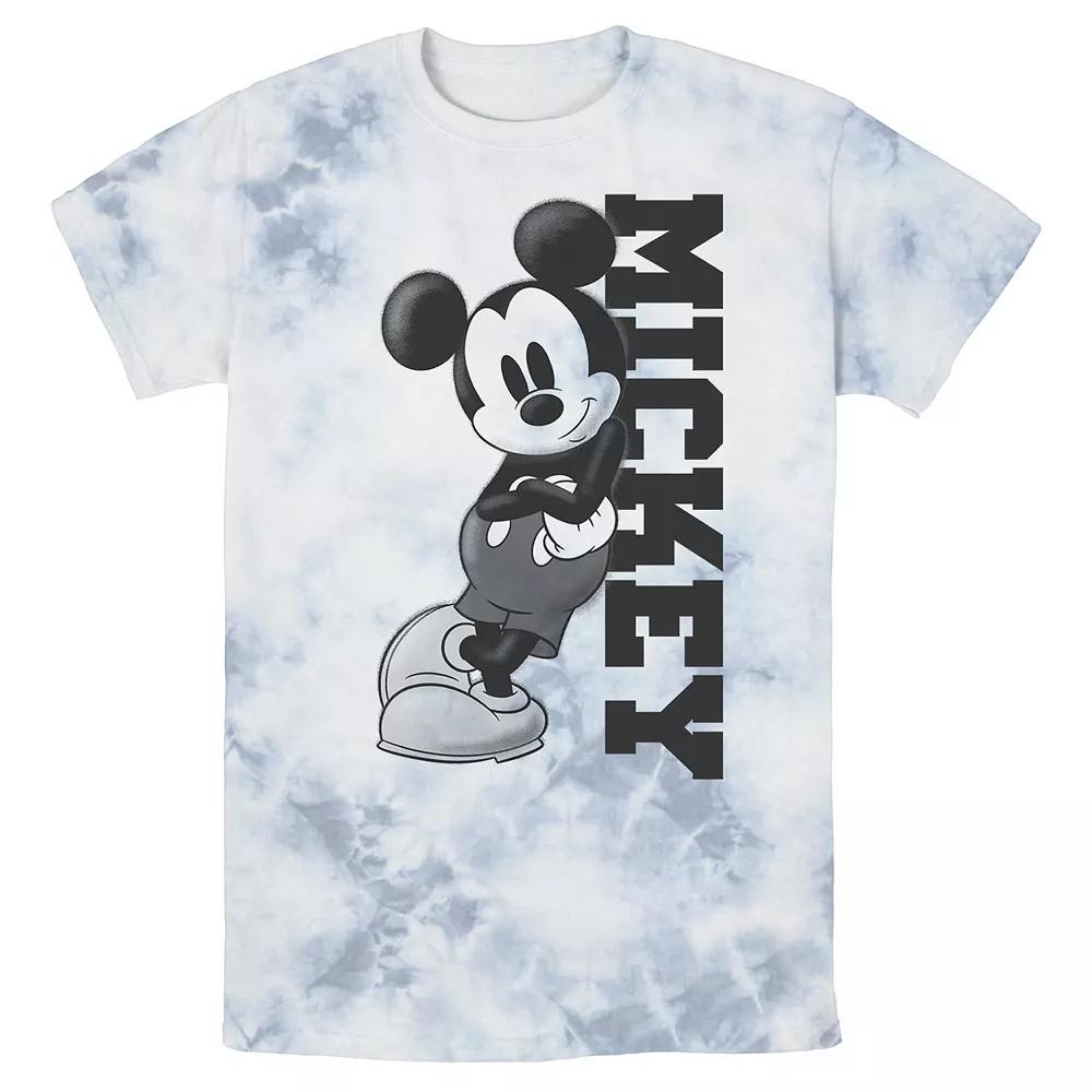 Men's Disney Mickey Mouse Leaning on Name Wash Tee, Size: Large, Black Grey Product Image