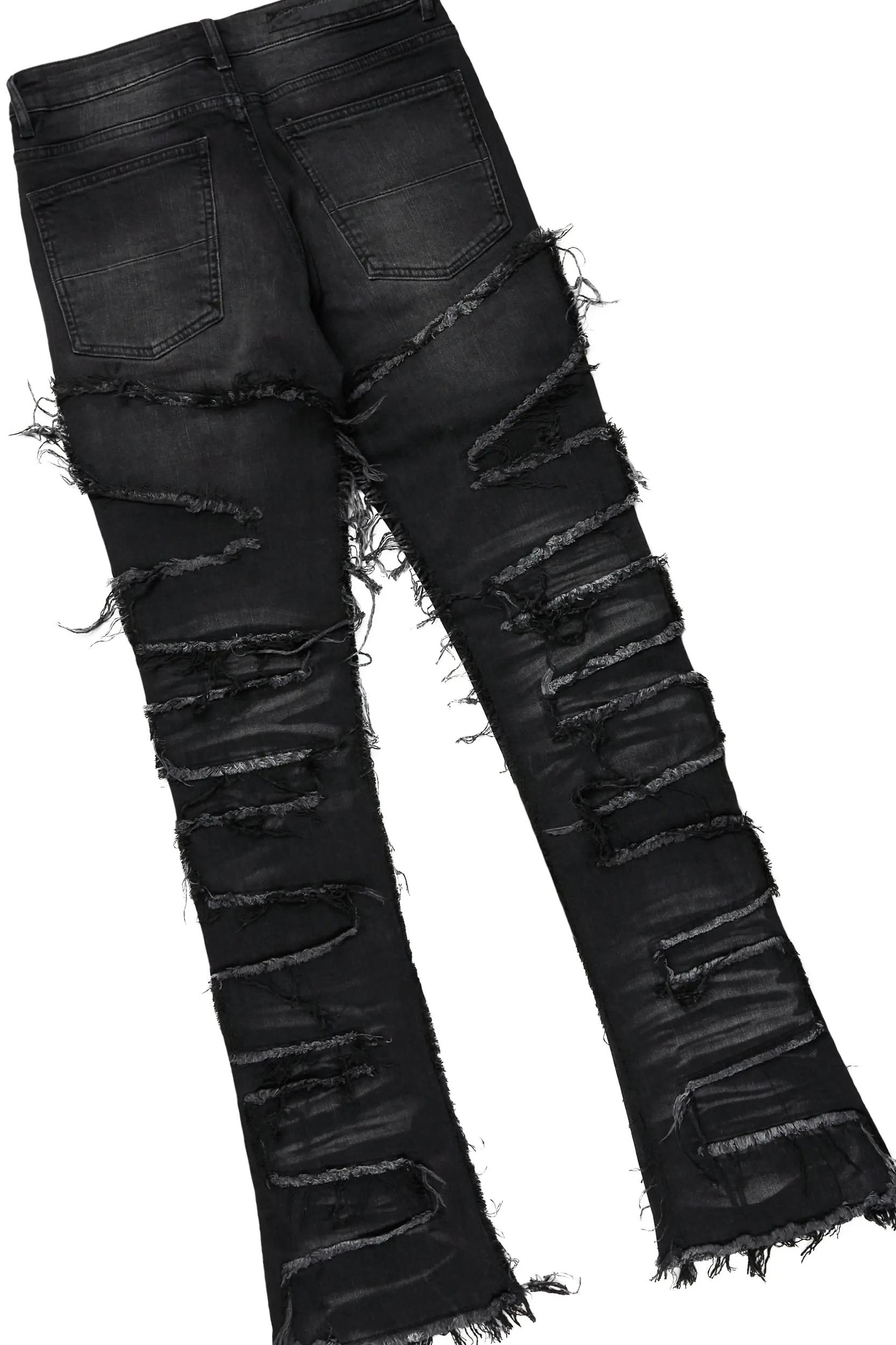 Fenton Vintage Black T-Shirt/Stacked Flare Jean Bundle Male Product Image