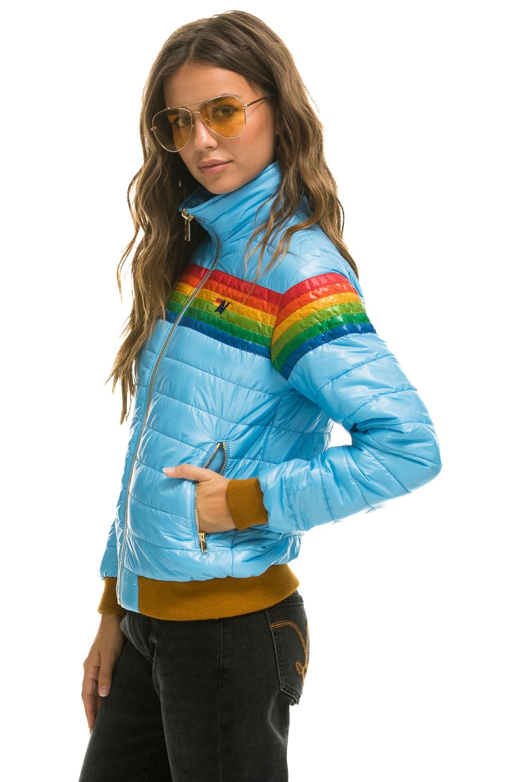 6 STRIPE JACKET -  GLOSSY SKY Female Product Image