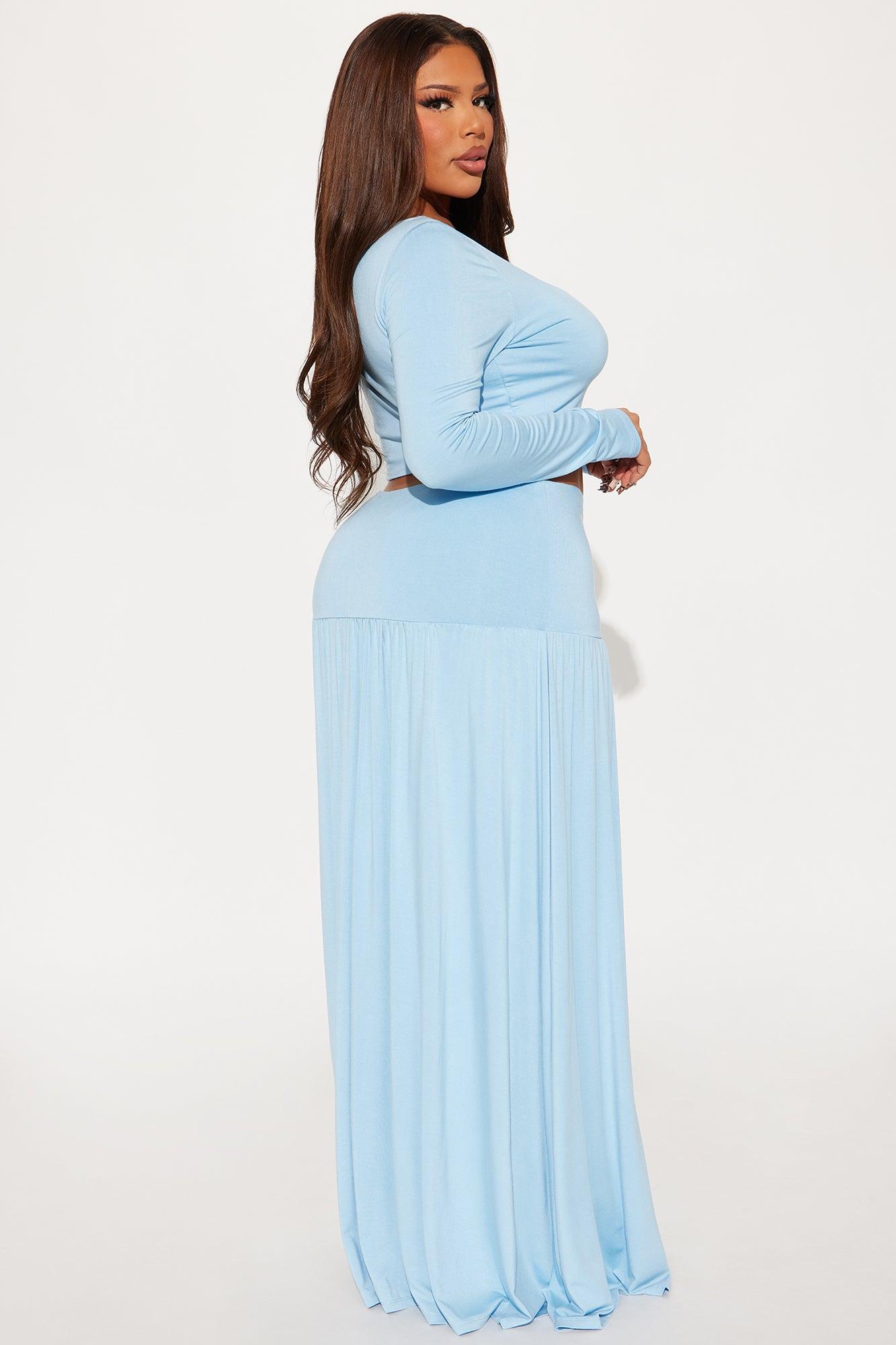Skye Maxi Skirt Set - Light Blue Product Image