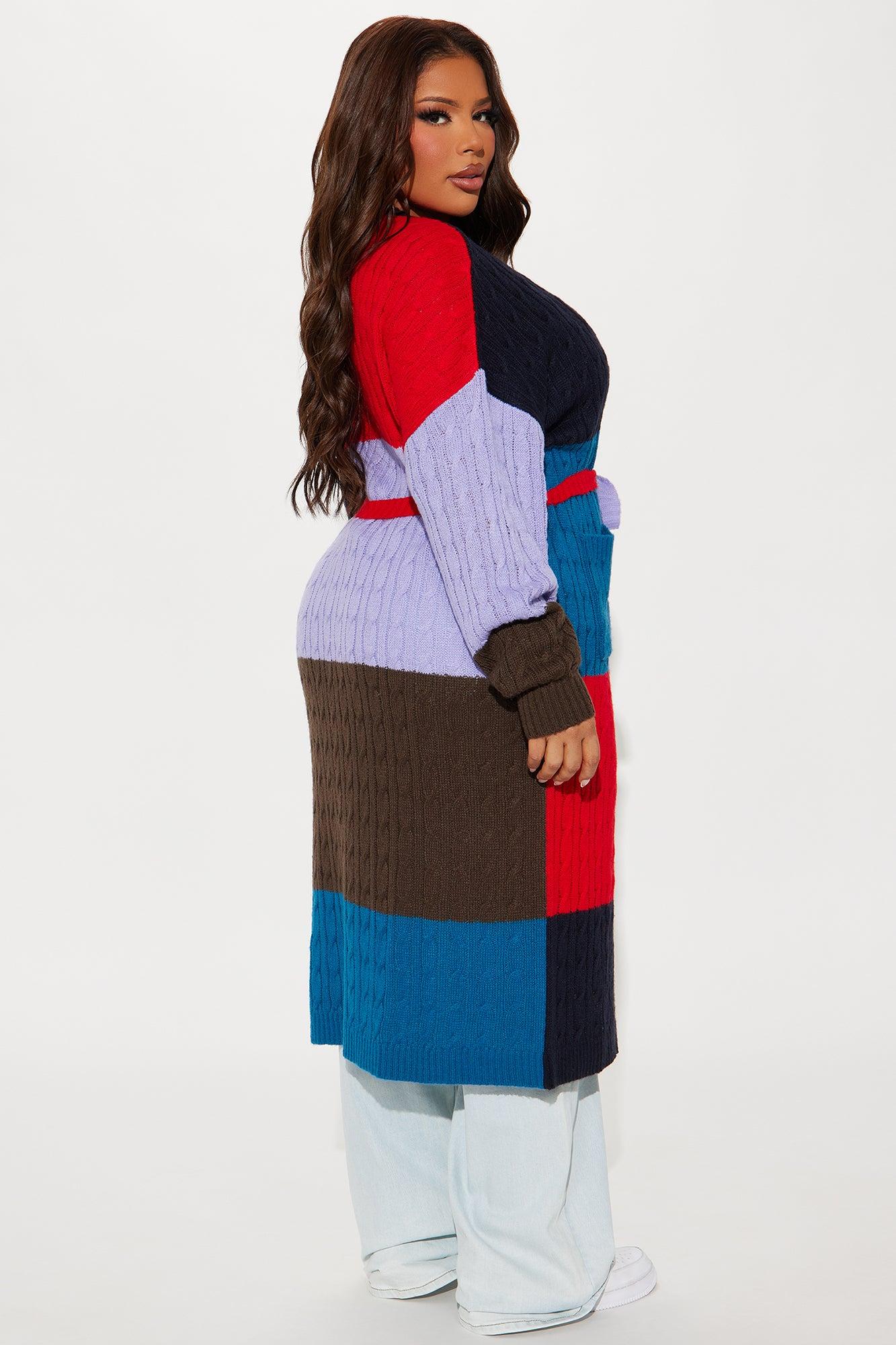 On The Go Color Block Cardigan - Multi Color Product Image