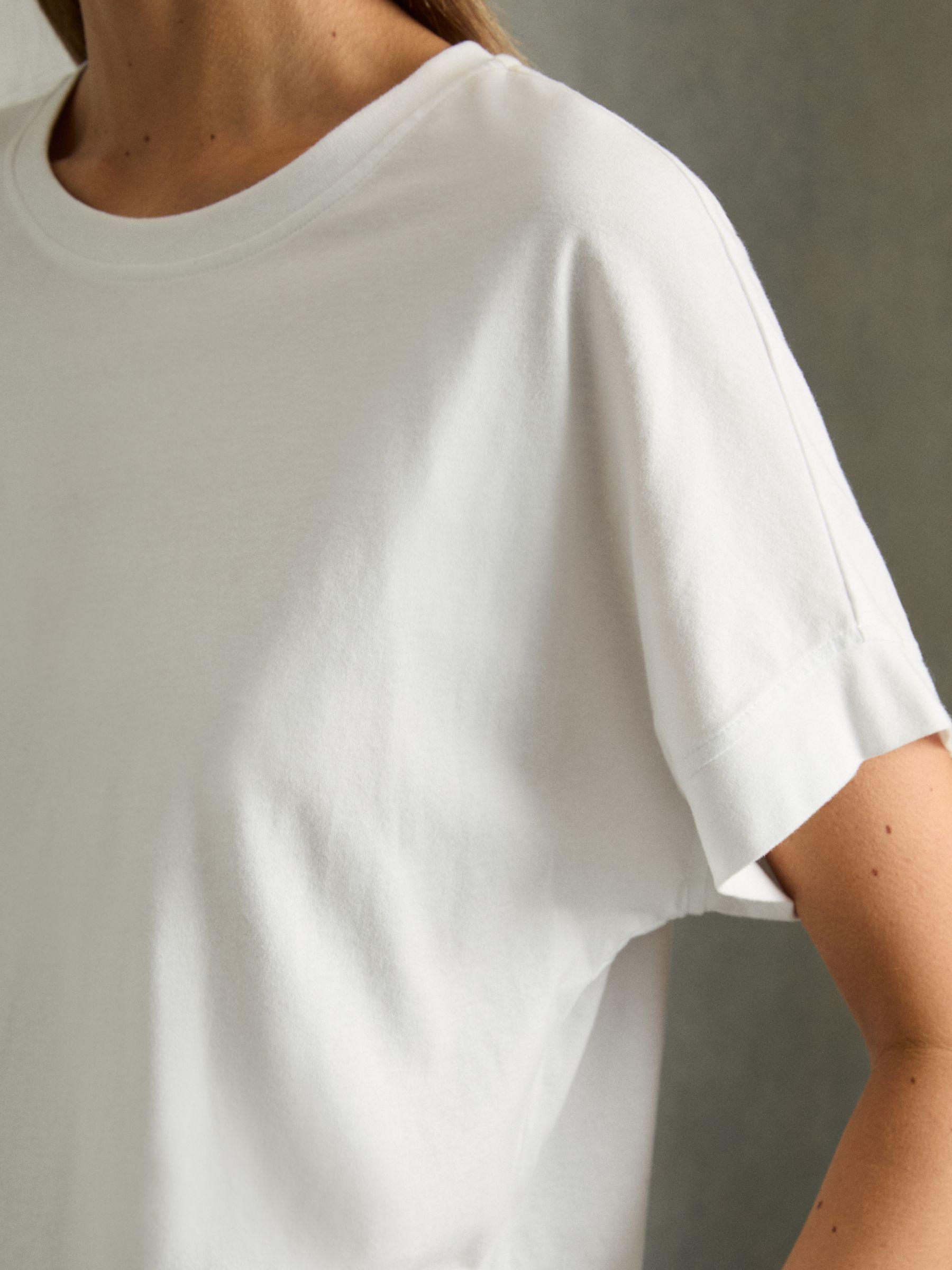 Cotton Crew Neck T-Shirt in White Product Image