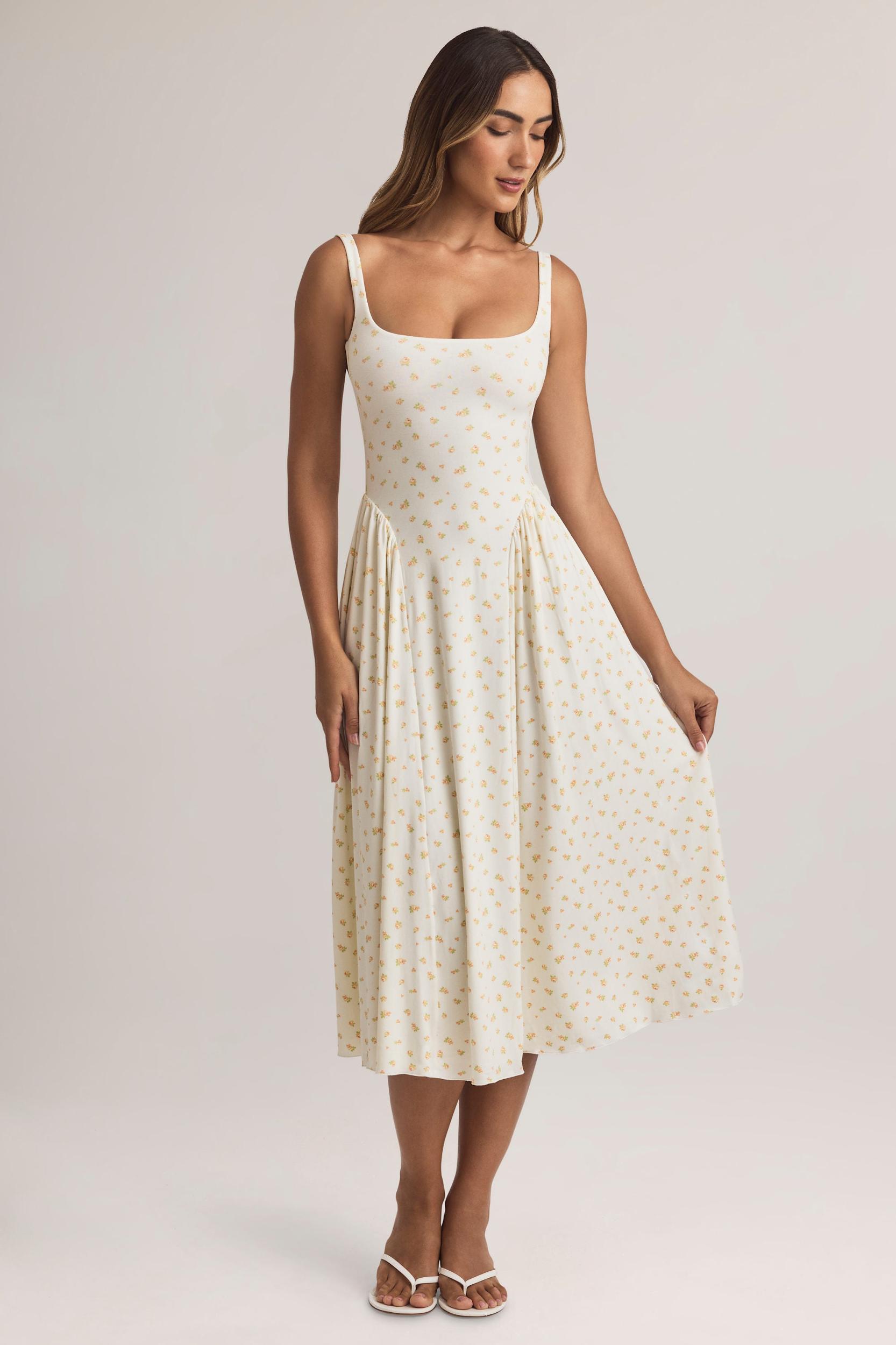 Modal A-Line Midaxi Dress in Floral Print Product Image