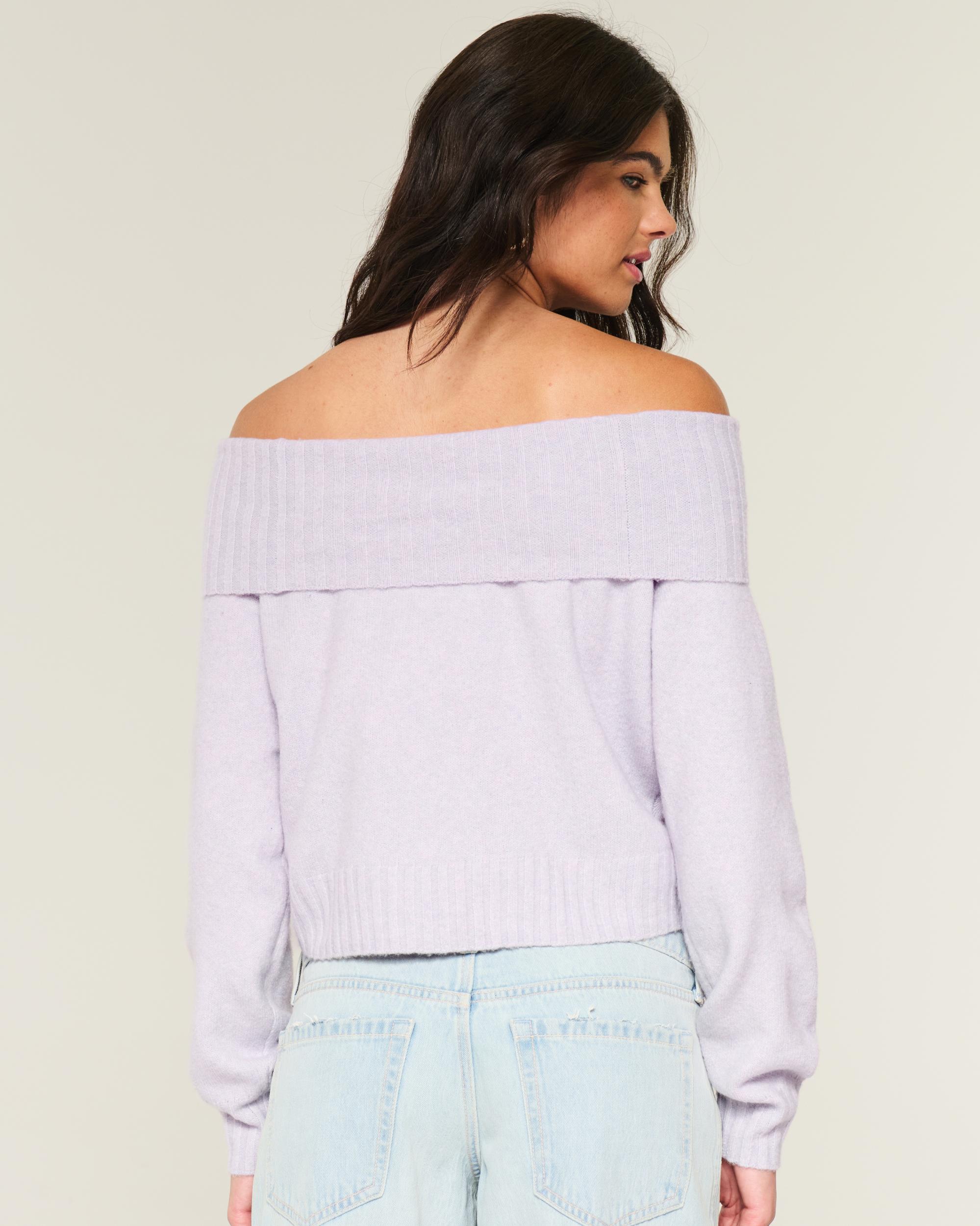 Hollister Comfy Cloud Foldover Off-the-Shoulder Sweater Product Image