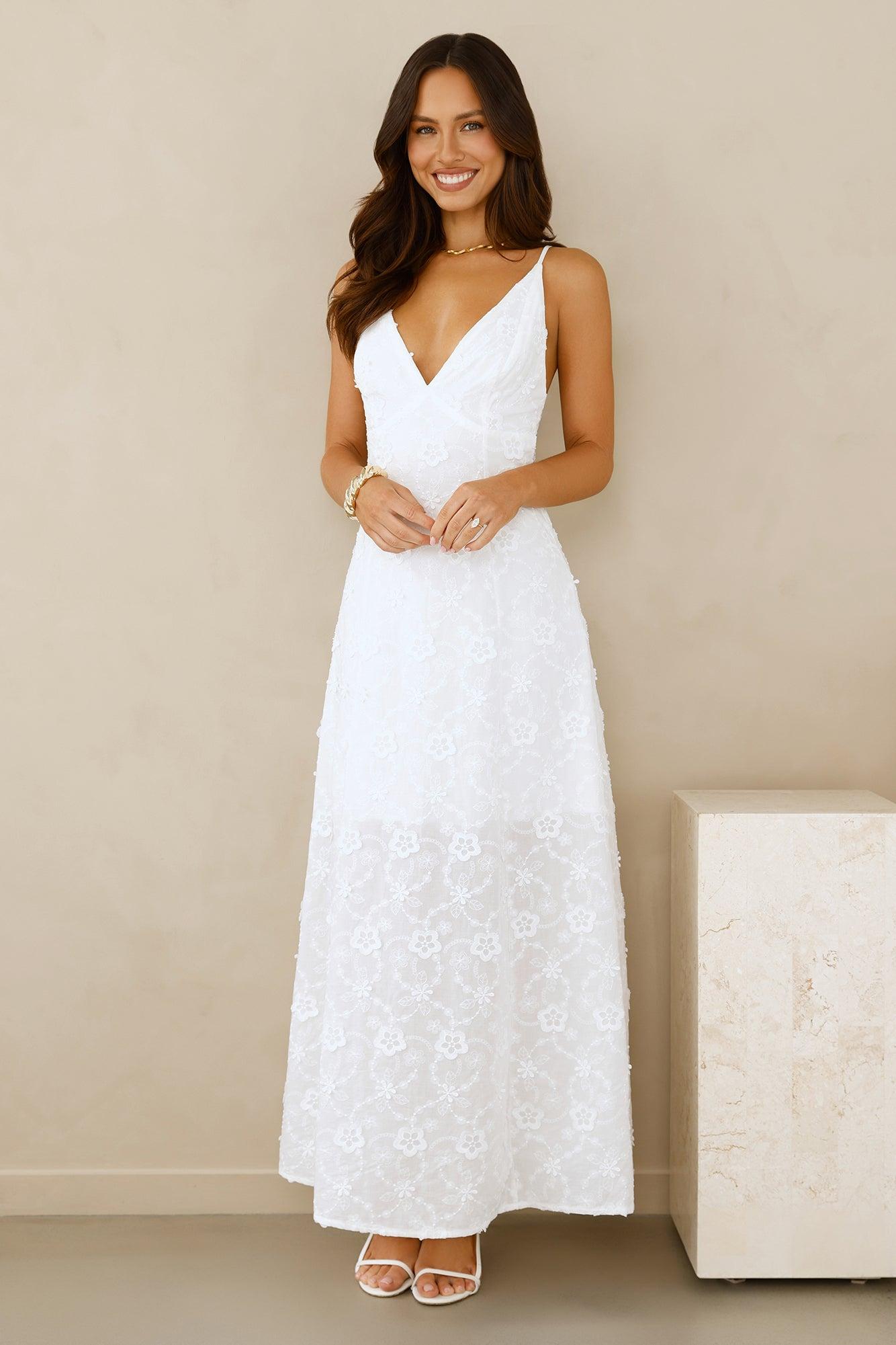 Soft Moonbeam Maxi Dress White Product Image