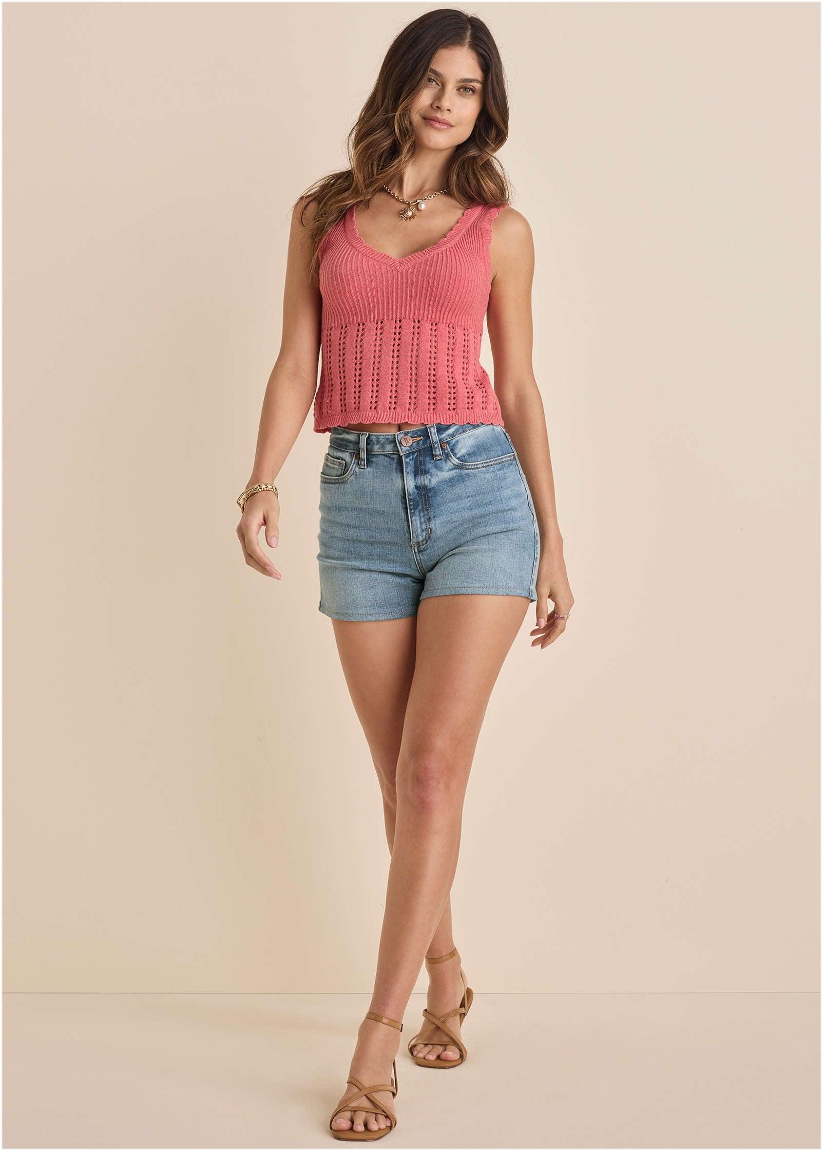 Pointelle Tank - Paradise Pink Product Image