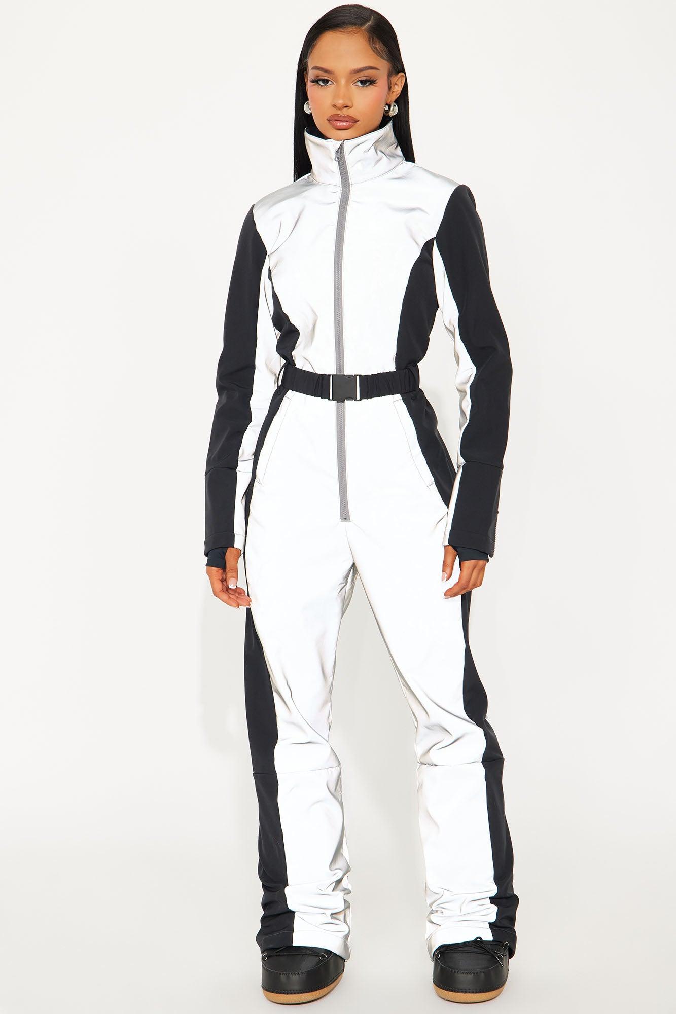 Winter Sports Reflective Ski Jumpsuit - Black Product Image