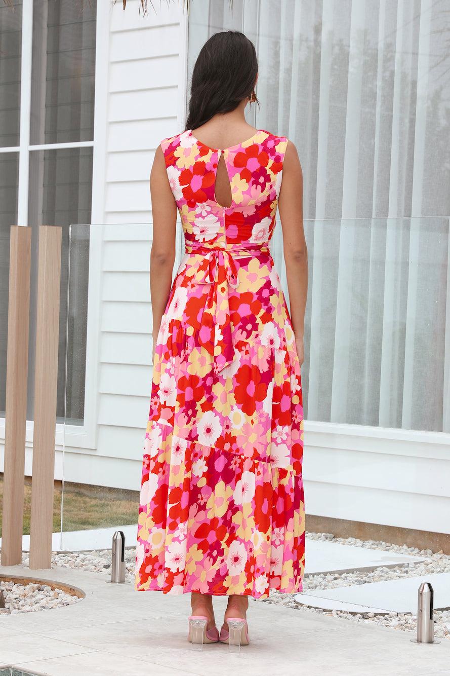 Picnic At Sunset Maxi Dress Pink Product Image