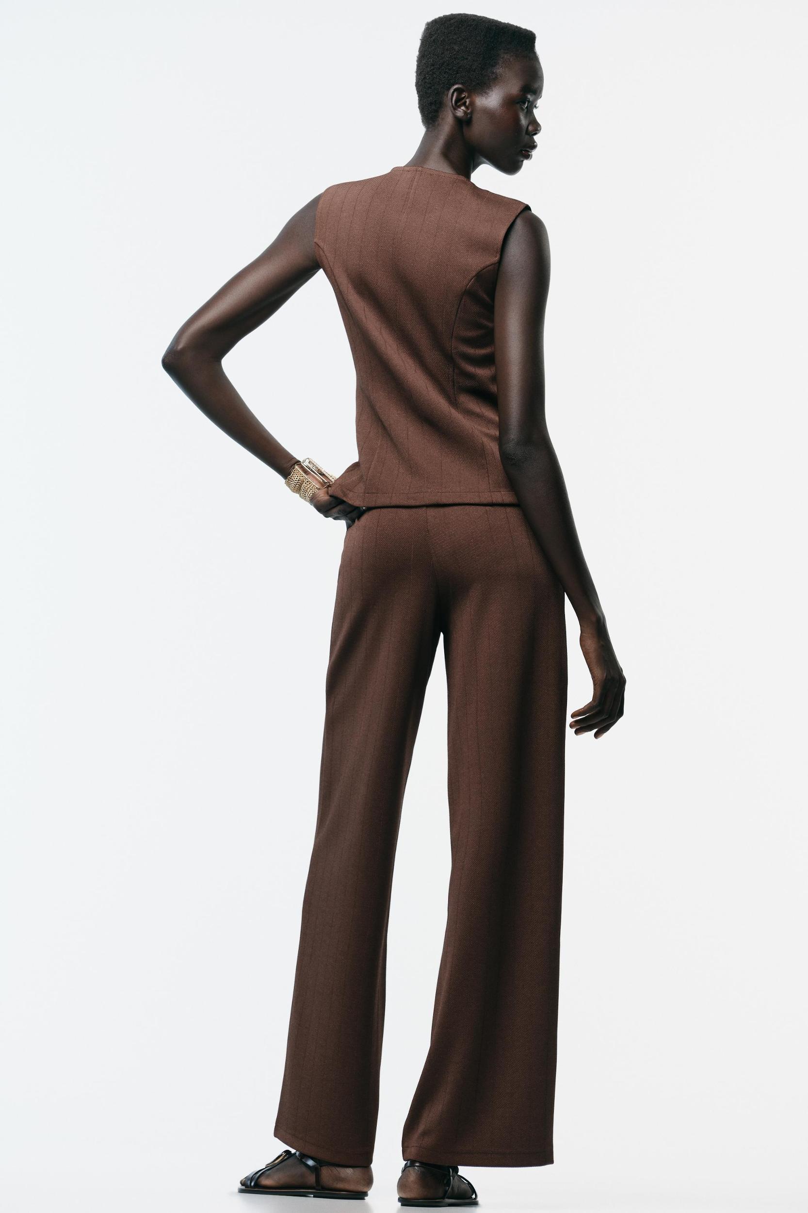 TWILL WIDE LEG PANTS Product Image