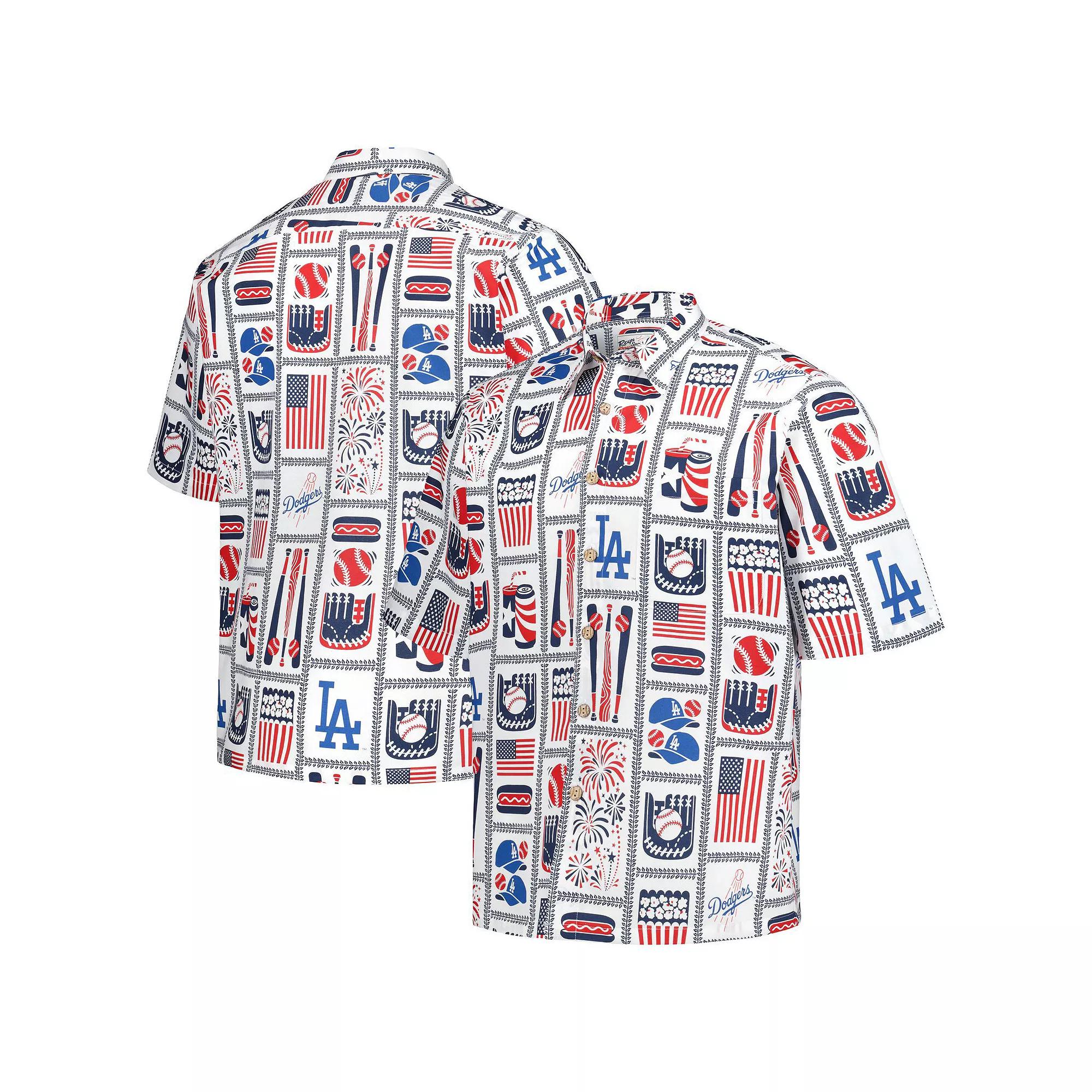 Men's Reyn Spooner White Los Angeles Dodgers Americana Button-Up Shirt,  Product Image