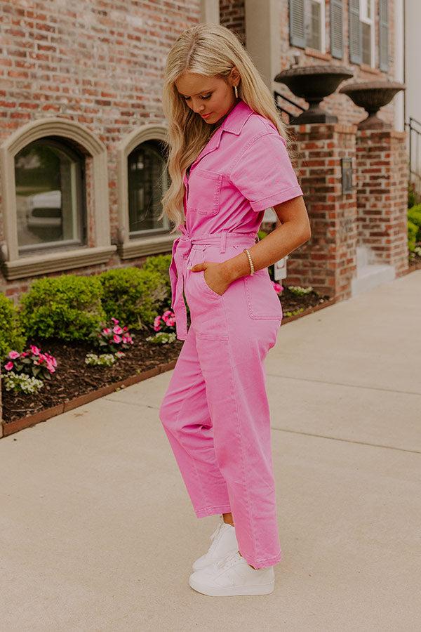 Capturing Memories Denim Jumpsuit in Violet Product Image