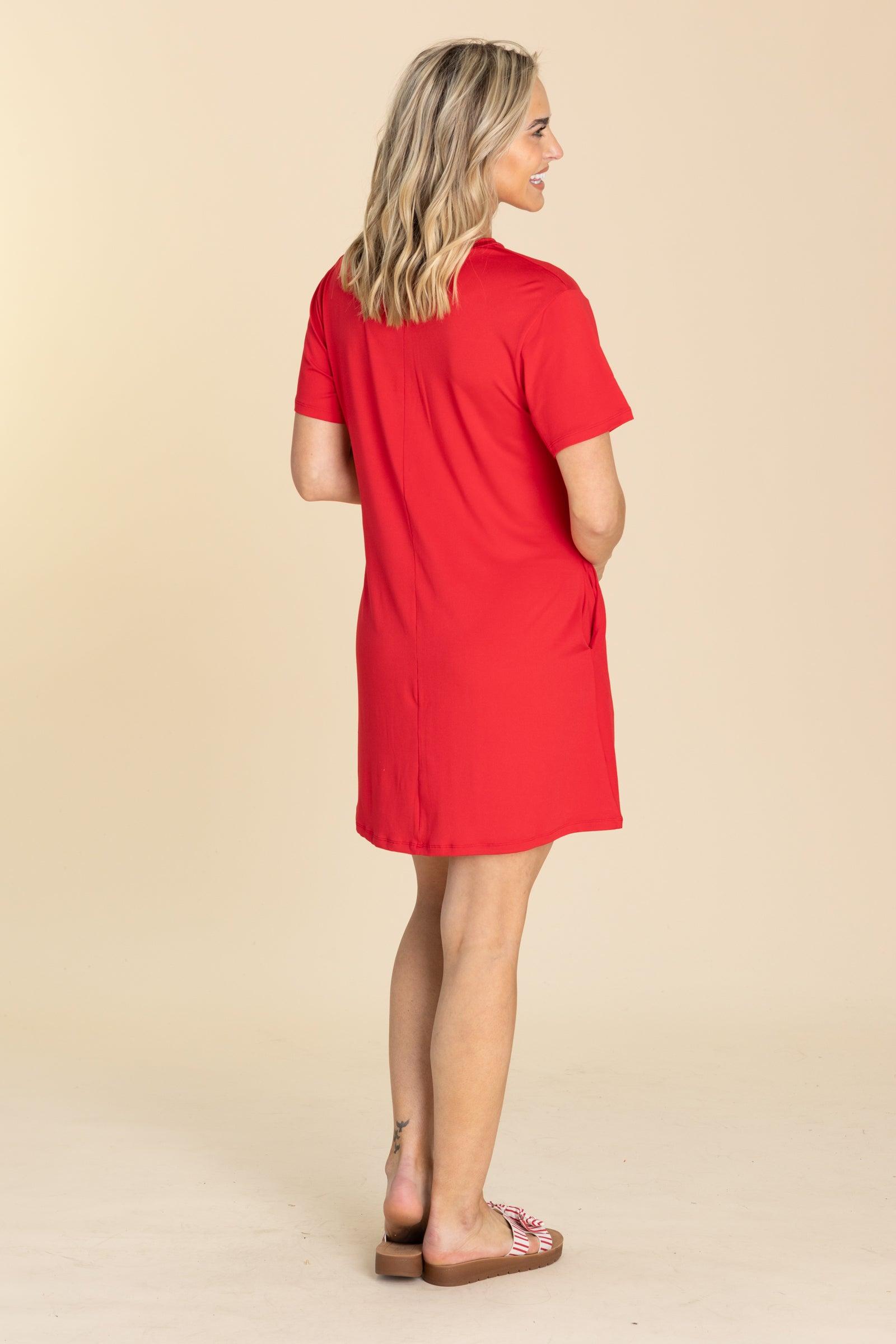 On the Go T-Shirt Dress With Pockets Product Image