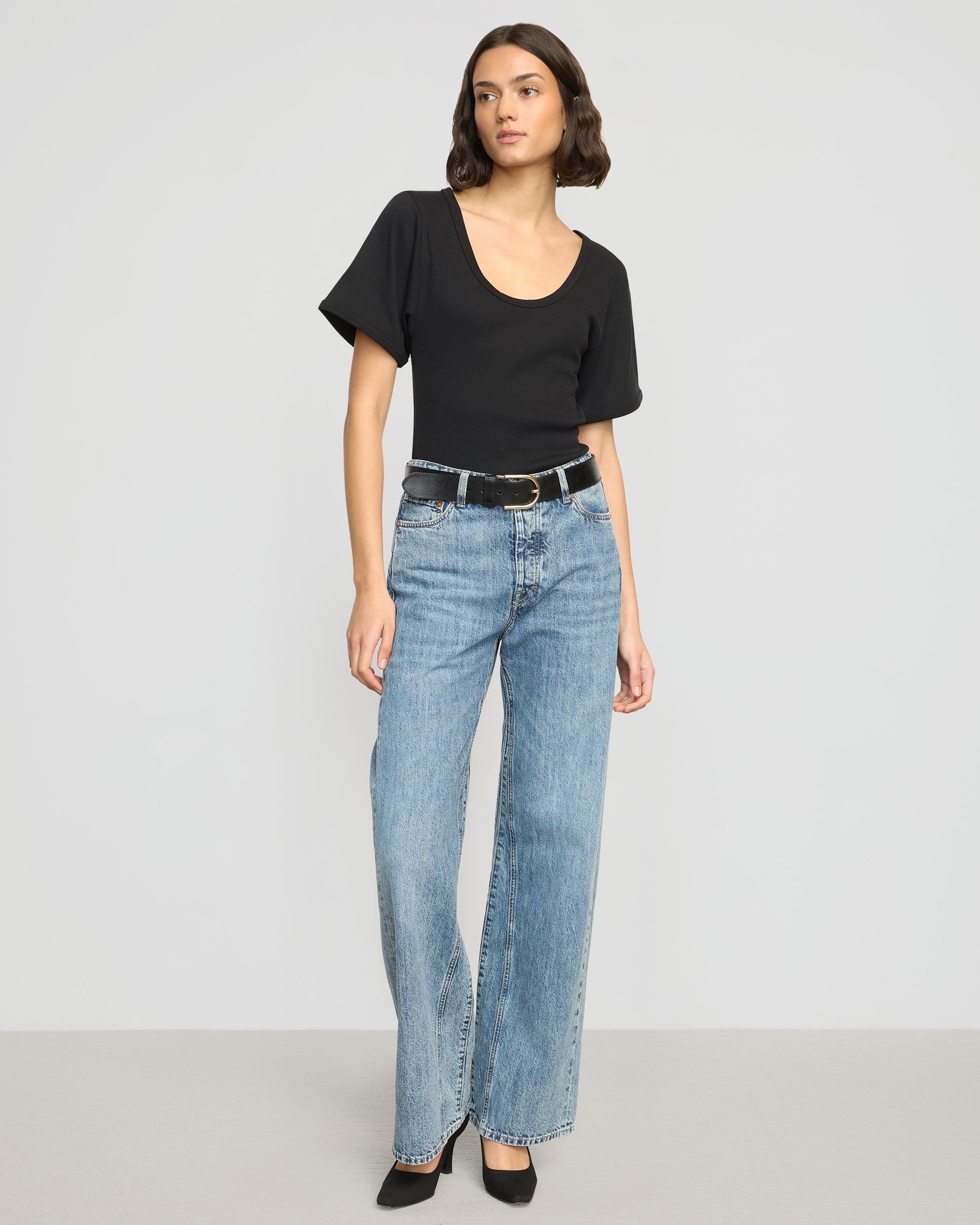 Renee Sculpted Scoop-Neck Tee Product Image