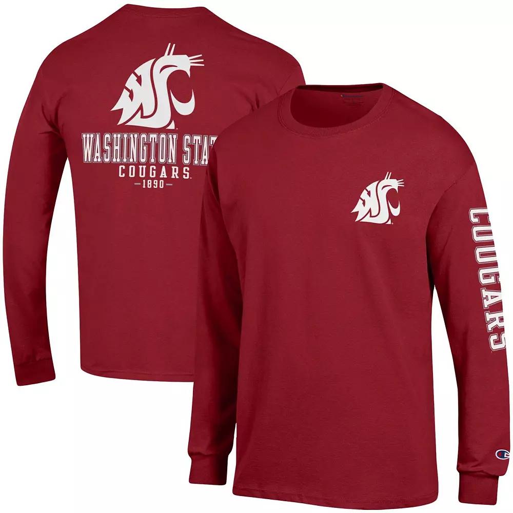Men's Champion Crimson Washington State Cougars Team Stack Long Sleeve T-Shirt, Size: 2XL, Wsc Red Product Image