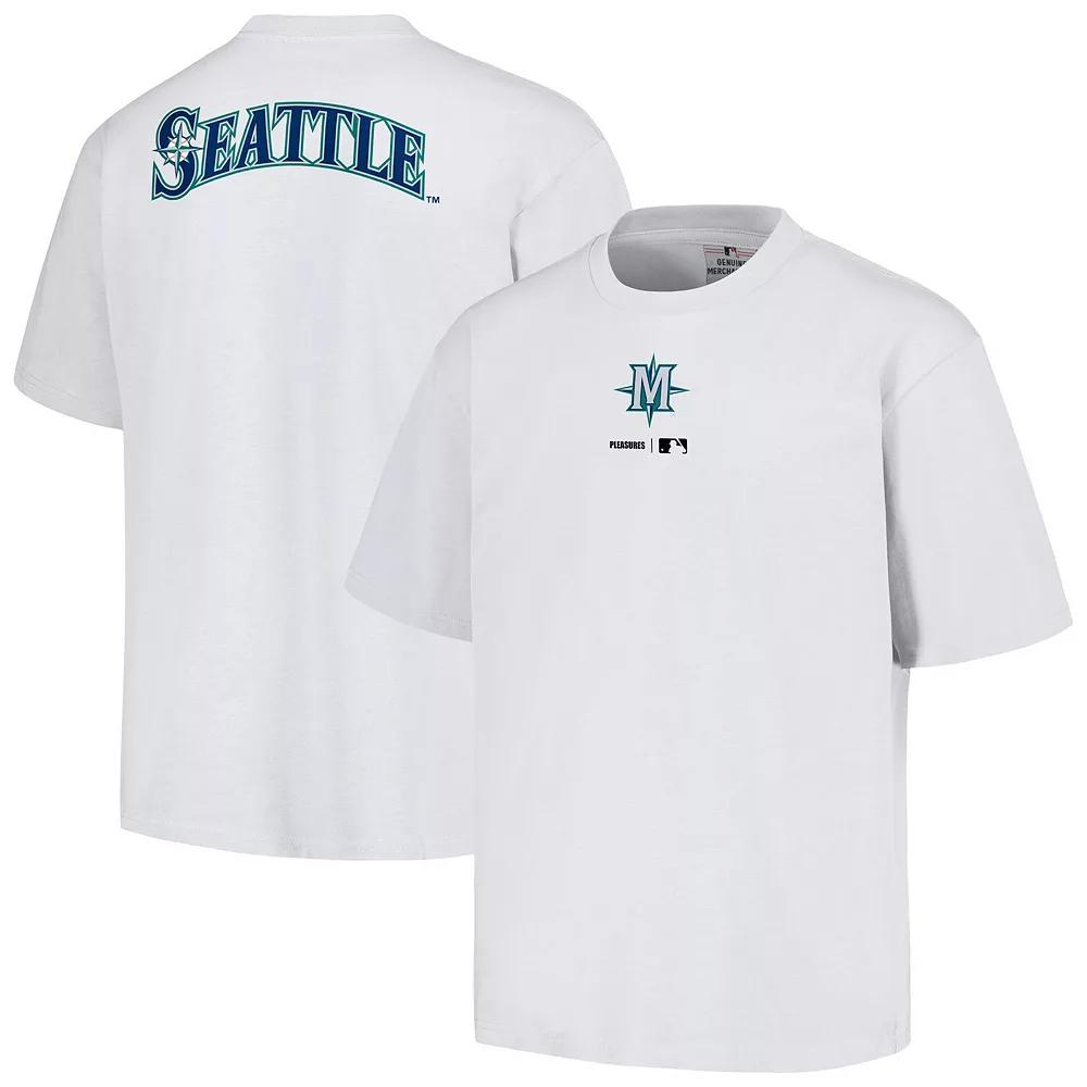 Men's PLEASURES  White Seattle Mariners Mascot T-Shirt, Size: Small Product Image