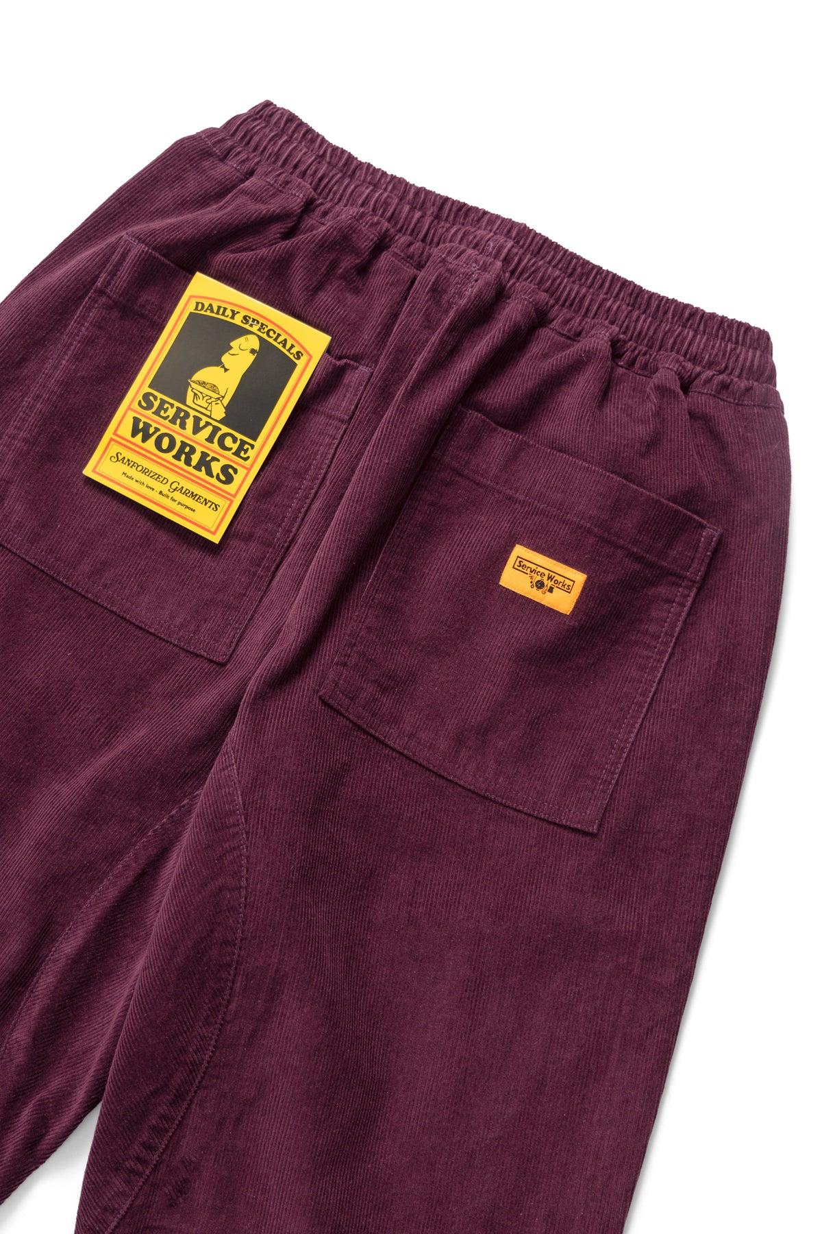 Corduroy Chef Pants - Plum Product Image