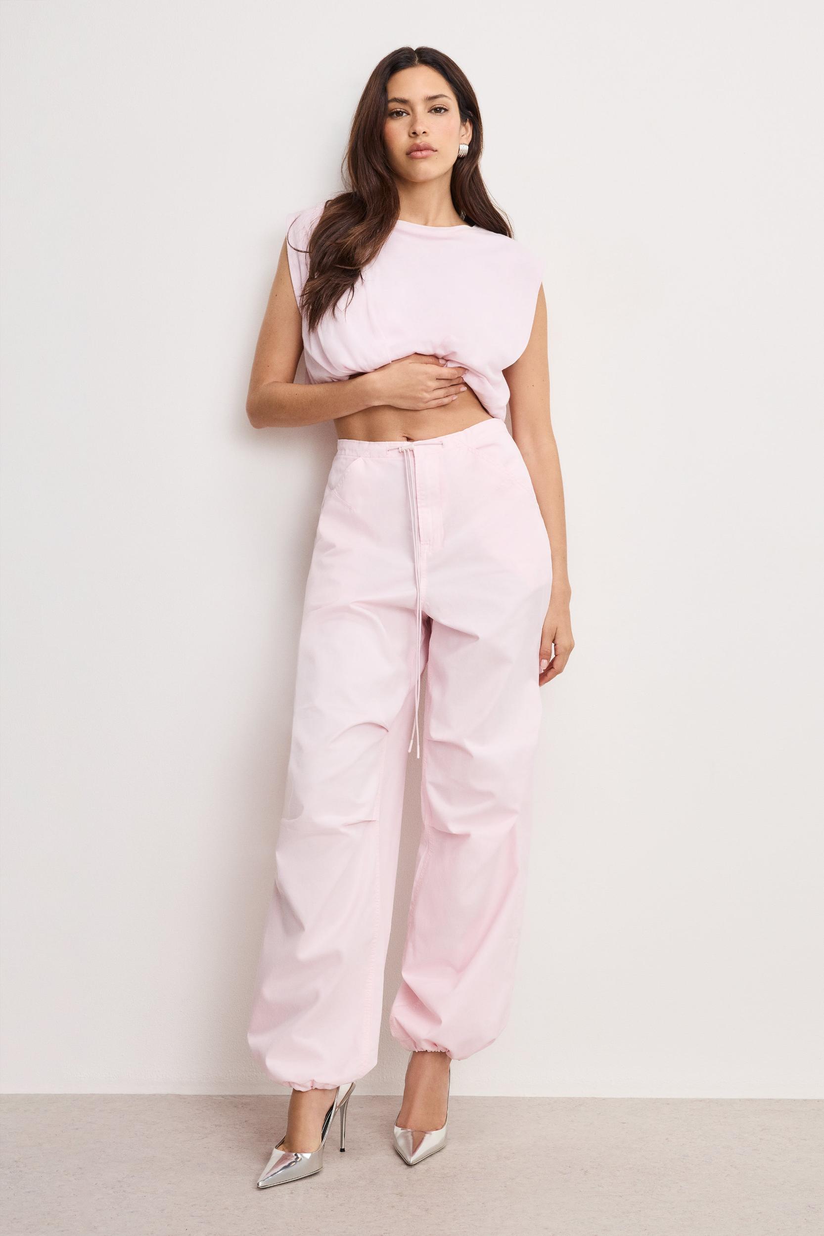 TWILL PARACHUTE PANTS | BUBBLEGUM005 Product Image