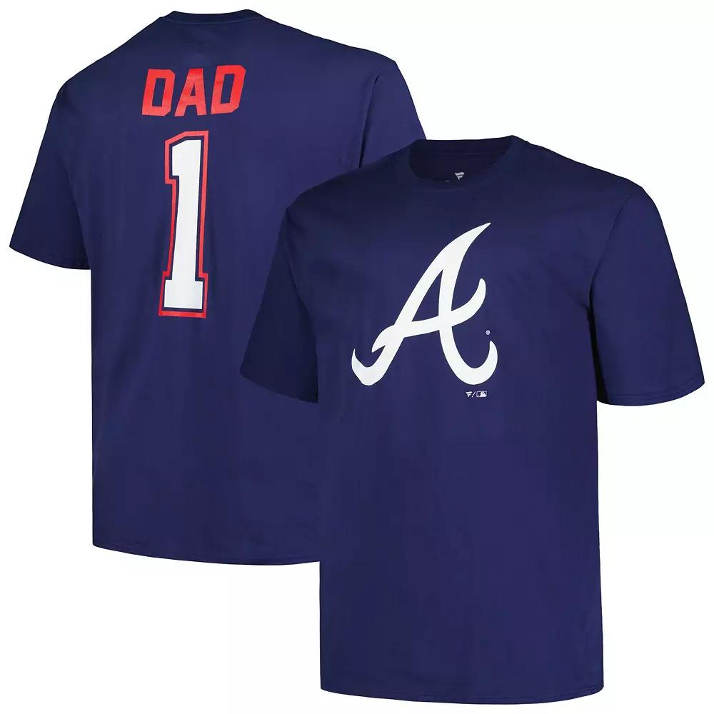 Men's Profile Navy Atlanta Braves Big & Tall #1 Dad T-Shirt,  Product Image