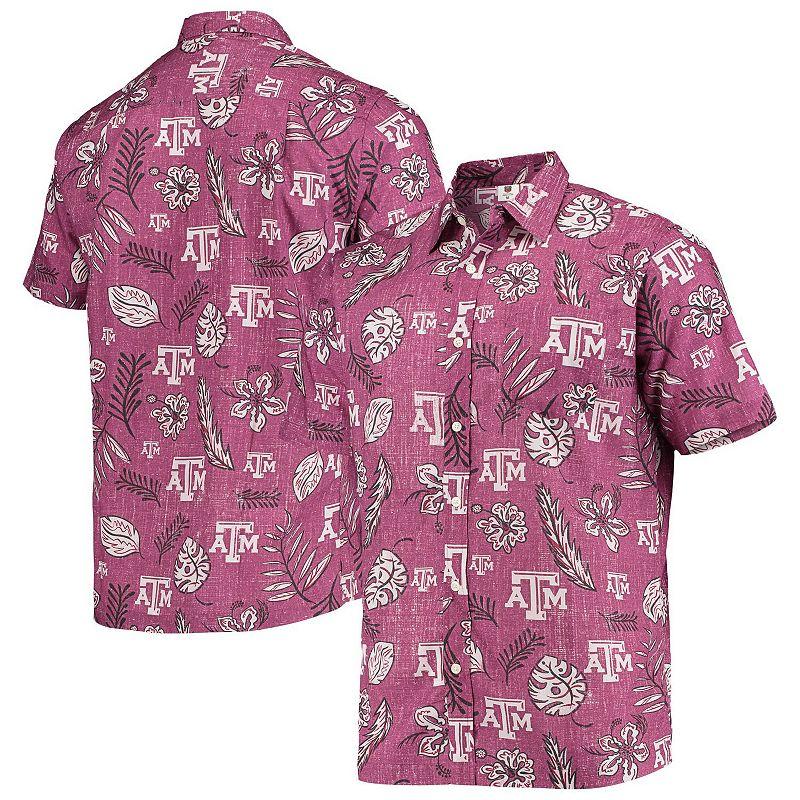 Mens Wes & Willy Maroon Texas A&M Aggies Vintage Floral Button-Up Shirt Product Image