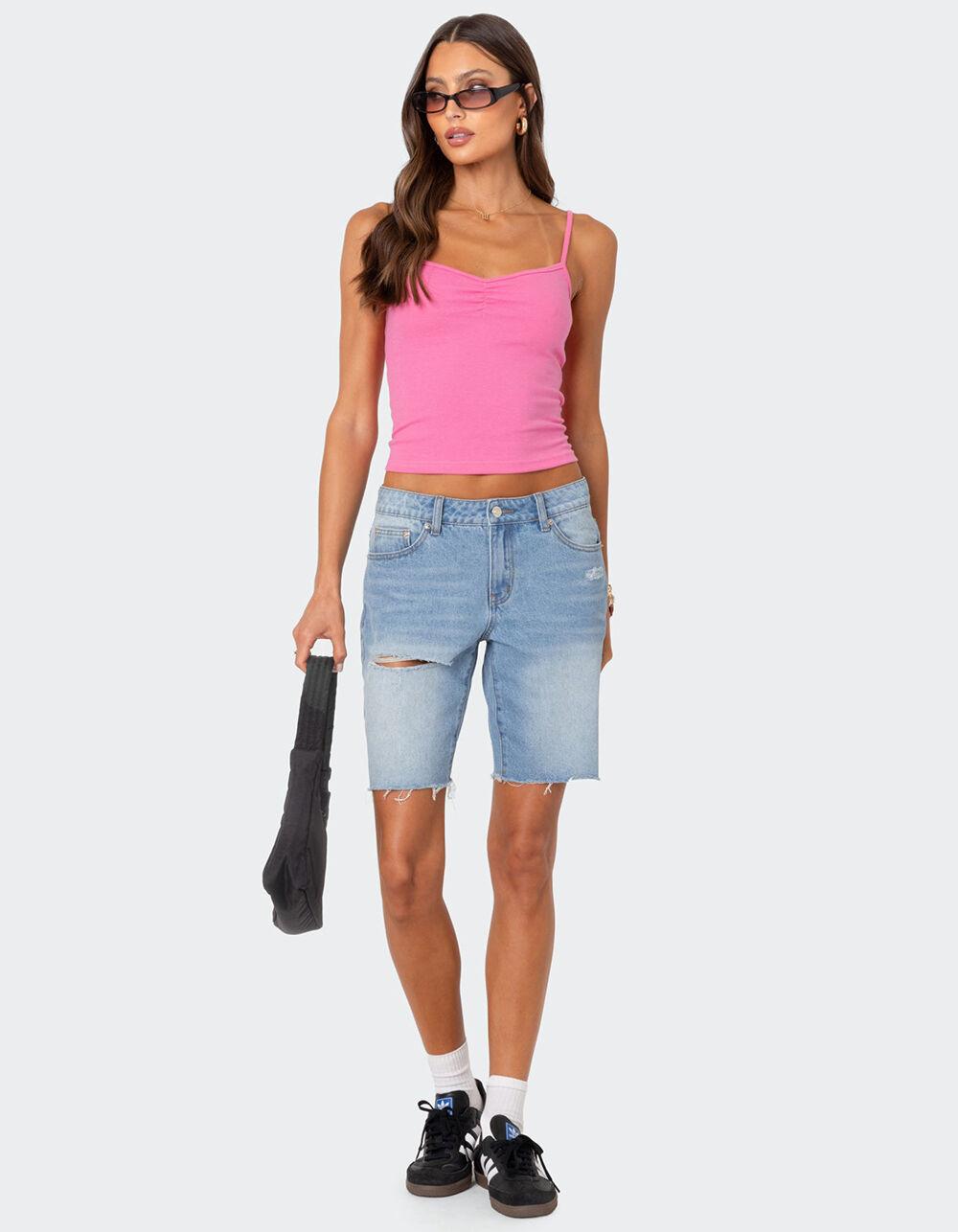 EDIKTED Makena Cinched Tank Top - PINK Product Image