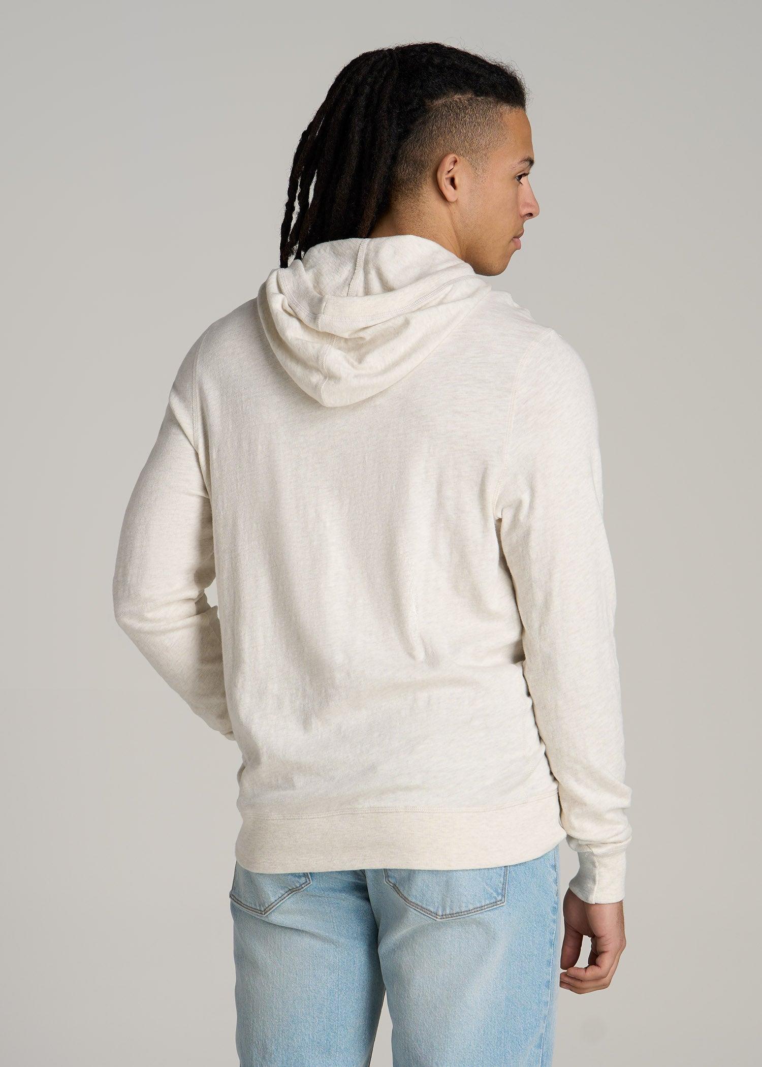 Sunwashed Slub Pullover Hoodie for Tall Men in Heathered Grey Male Product Image