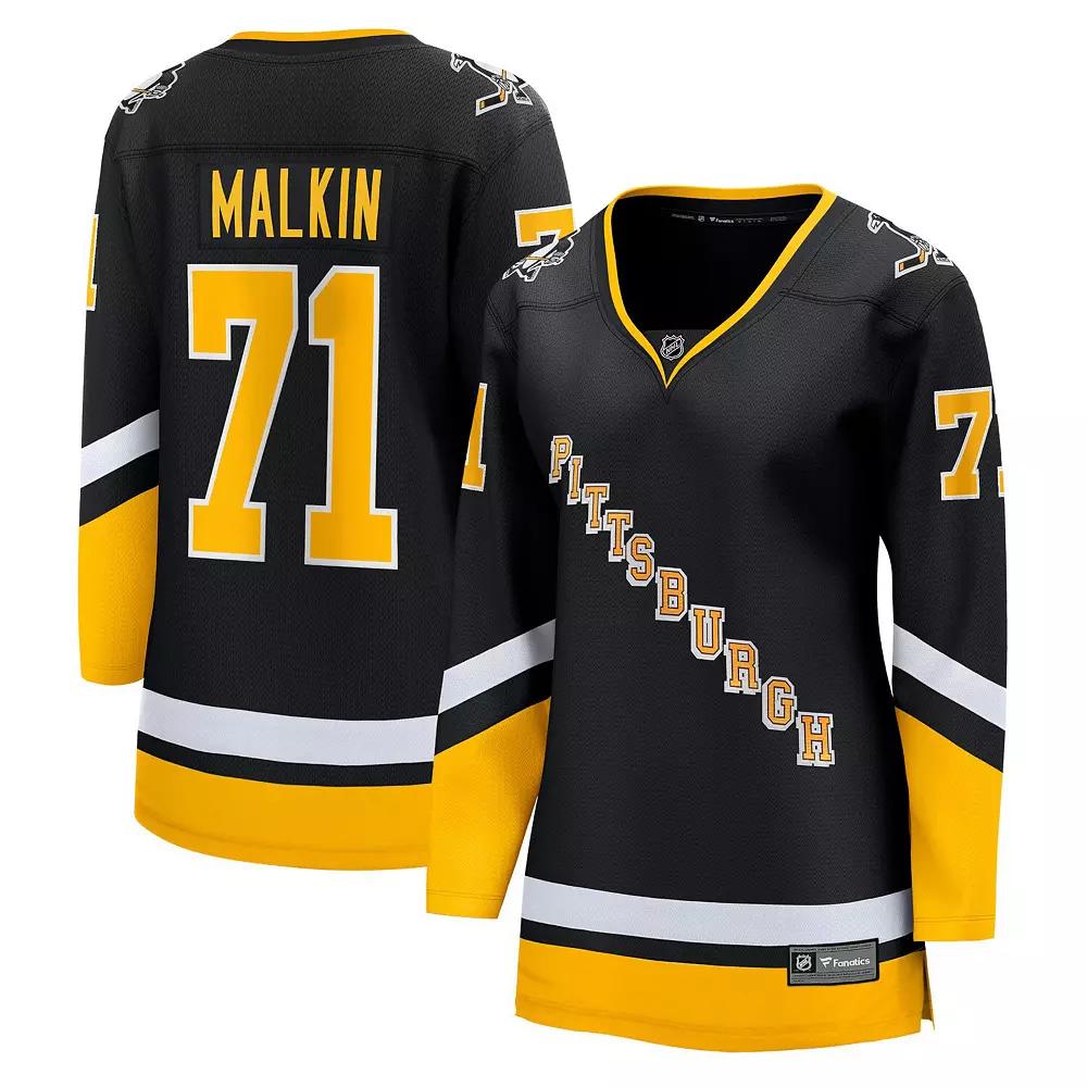 Women's Fanatics Branded Evgeni Malkin Black Pittsburgh Penguins 2021/22 Alternate Premier Breakaway Player Jersey, Size: Large Product Image