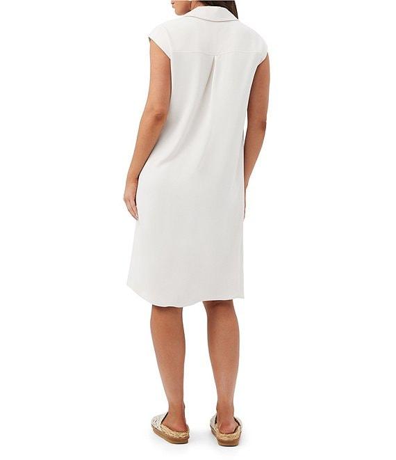 Trina Turk Meron Georgette Notch Lapel V-Neck Cap Sleeve Wrap Dress Product Image