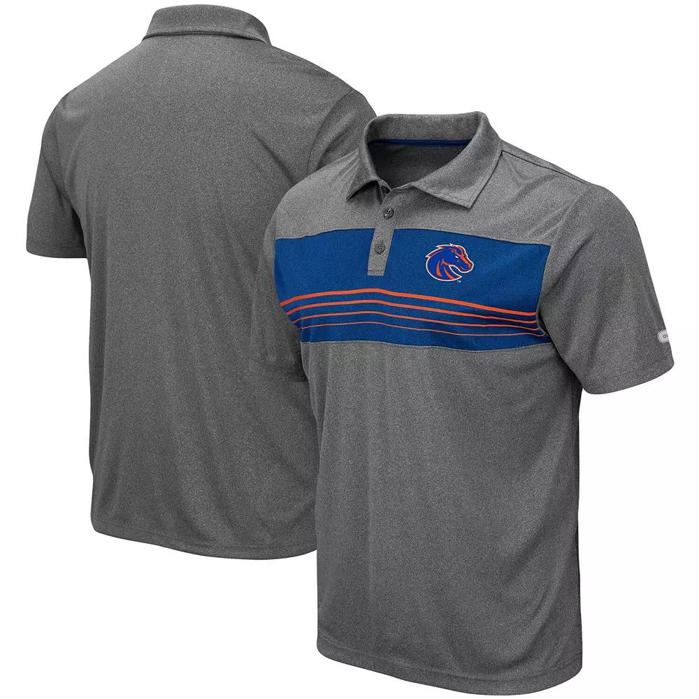 Men's Colosseum Heathered Charcoal Boise State Broncos Smithers Polo, Size: Medium Product Image