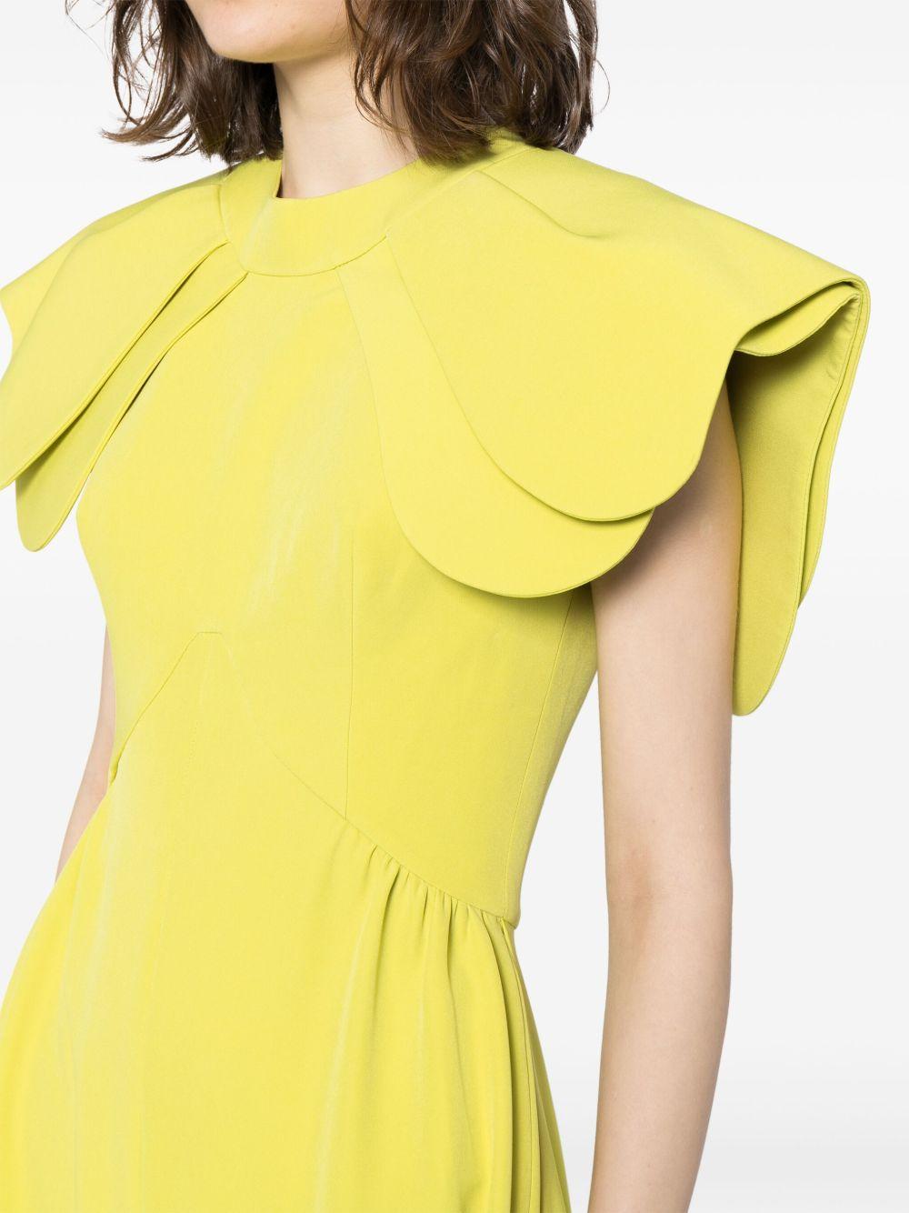 crepe jumpsuit with back overskirt Product Image