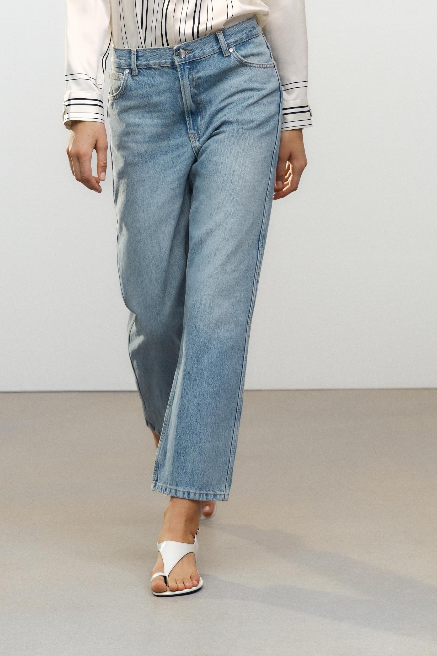 ZW COLLECTION STRAIGHT HIGH-WAIST CROPPED JEANS Product Image