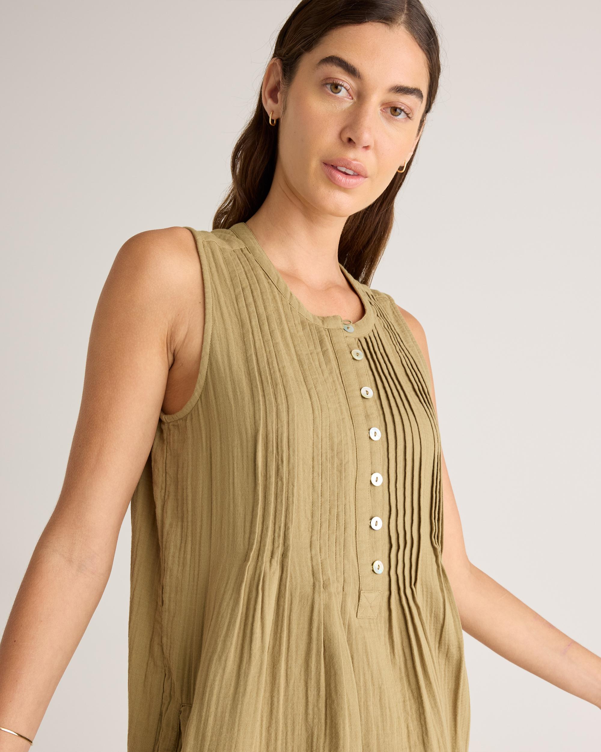 Quince | Women's Gauze Sleeveless Swing Dress Organic Cotton Product Image