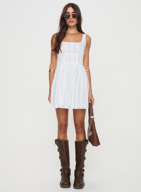 Lorinda Mini Dress White Low Impact Product Image