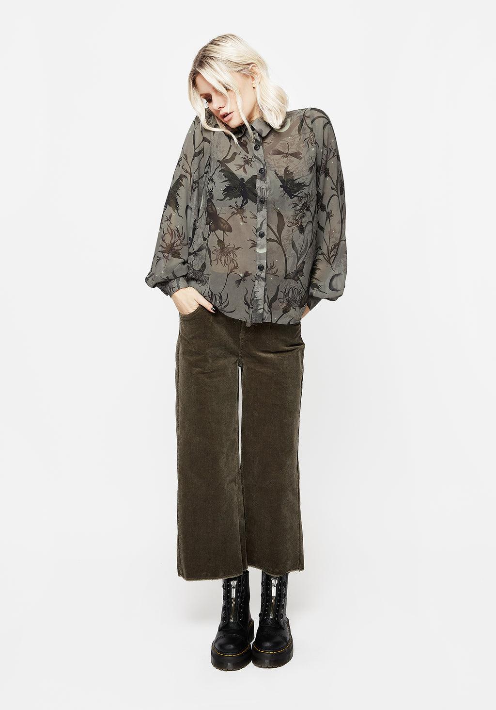 Gloriana Floral Print Chiffon Shirt Product Image