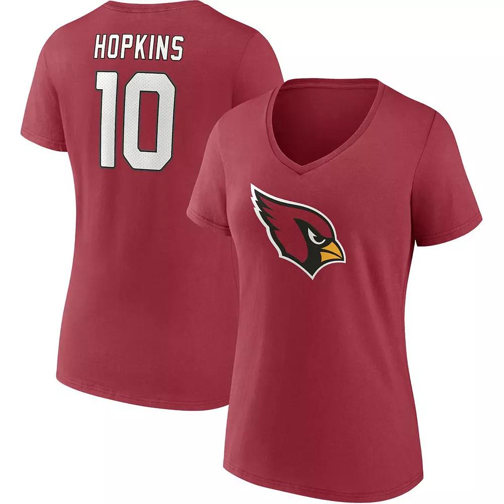 Women's Fanatics Branded DeAndre Hopkins Cardinal Arizona Cardinals Player Icon Name & Number V-Neck T-Shirt,  Product Image