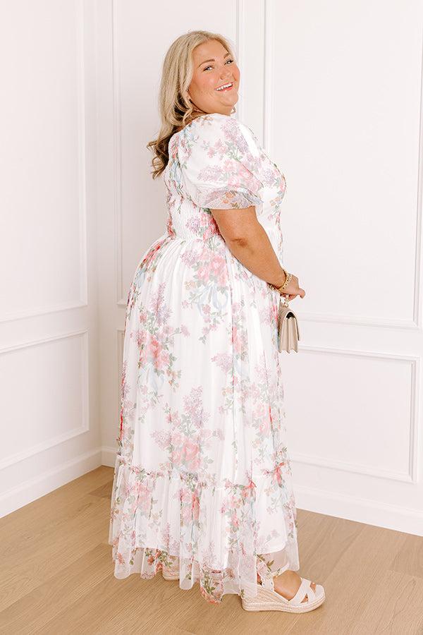 Soft Sonata Floral Mesh Midi Dress Curves Product Image