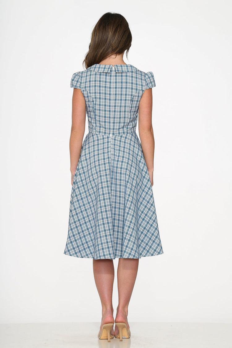 Blue Plaid Swing Dress Product Image