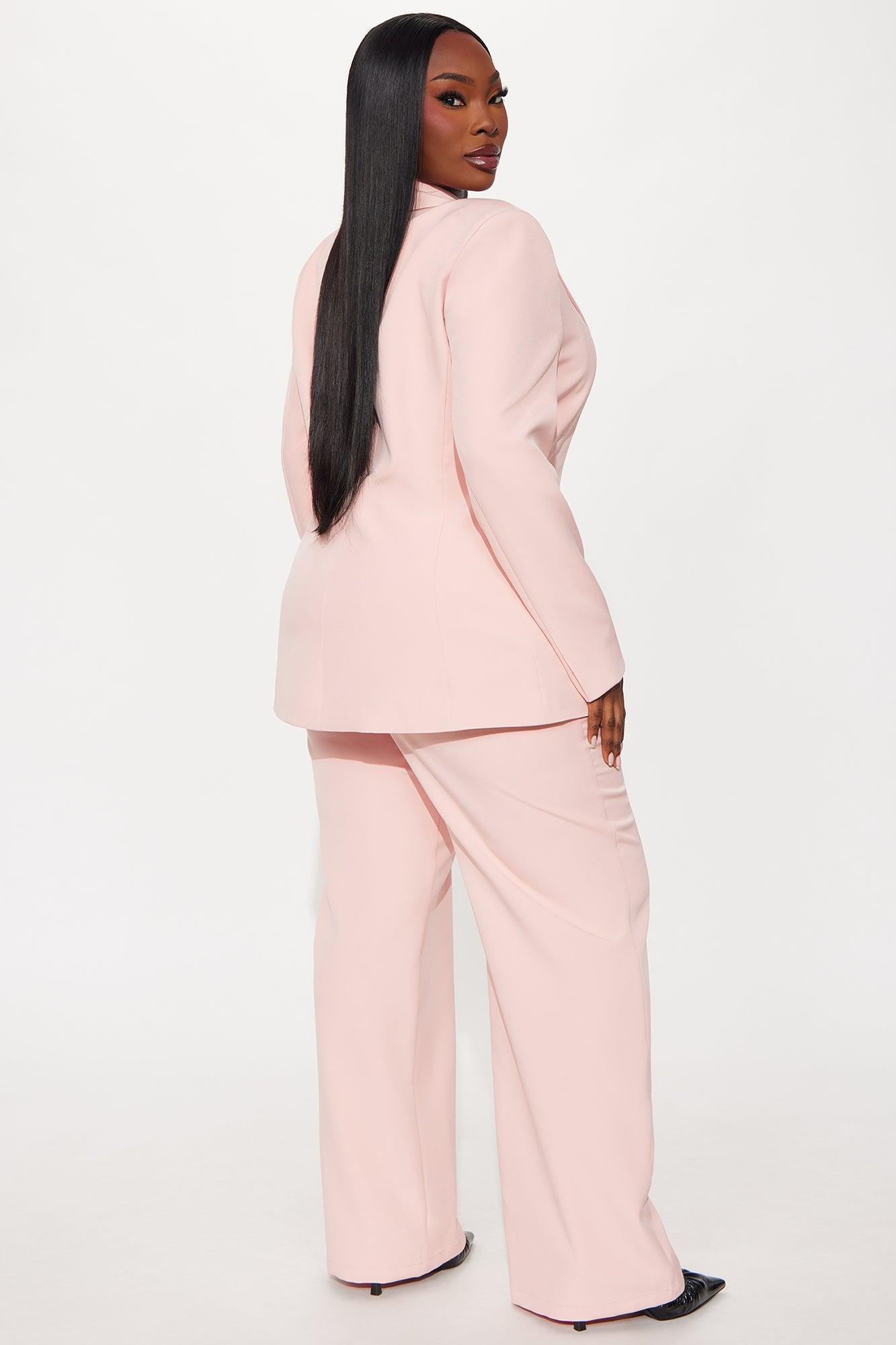 CEO Moves Fitted Waist Blazer And Pant Set - Pink Female Product Image