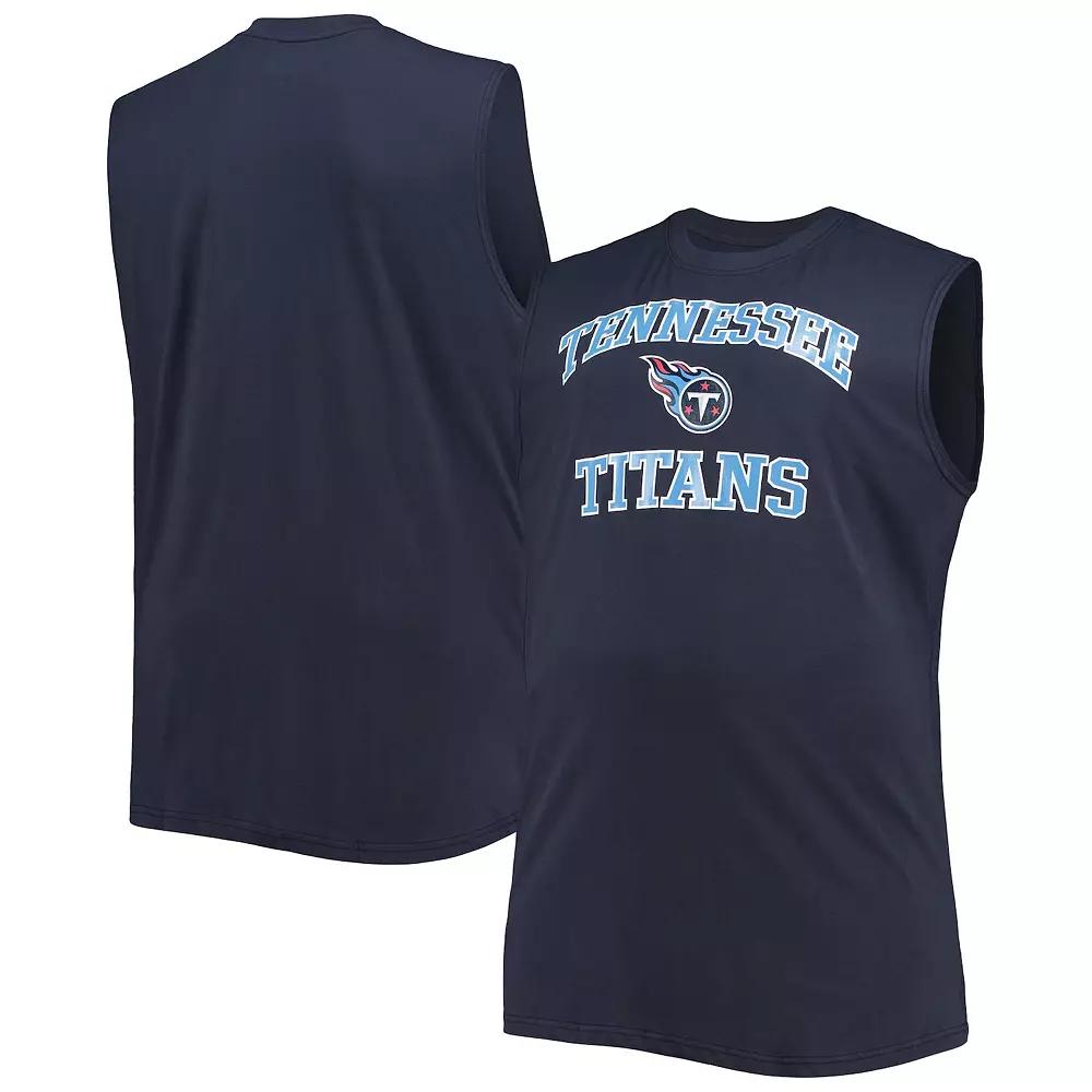 Men's Navy Tennessee Titans Big & Tall Muscle Tank Top, Size: XLT, Blue Product Image