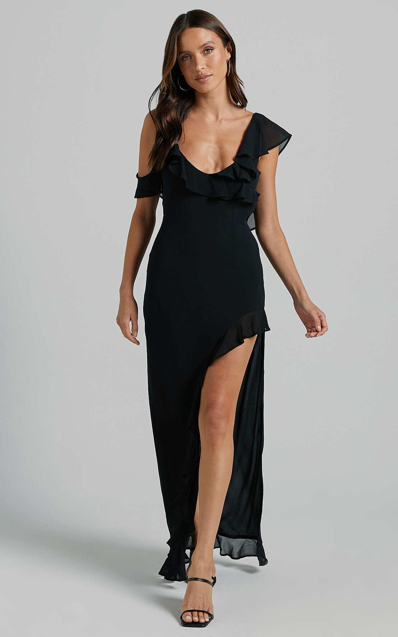 Runaway The Label - Vacanza Midi Dress in Black Product Image