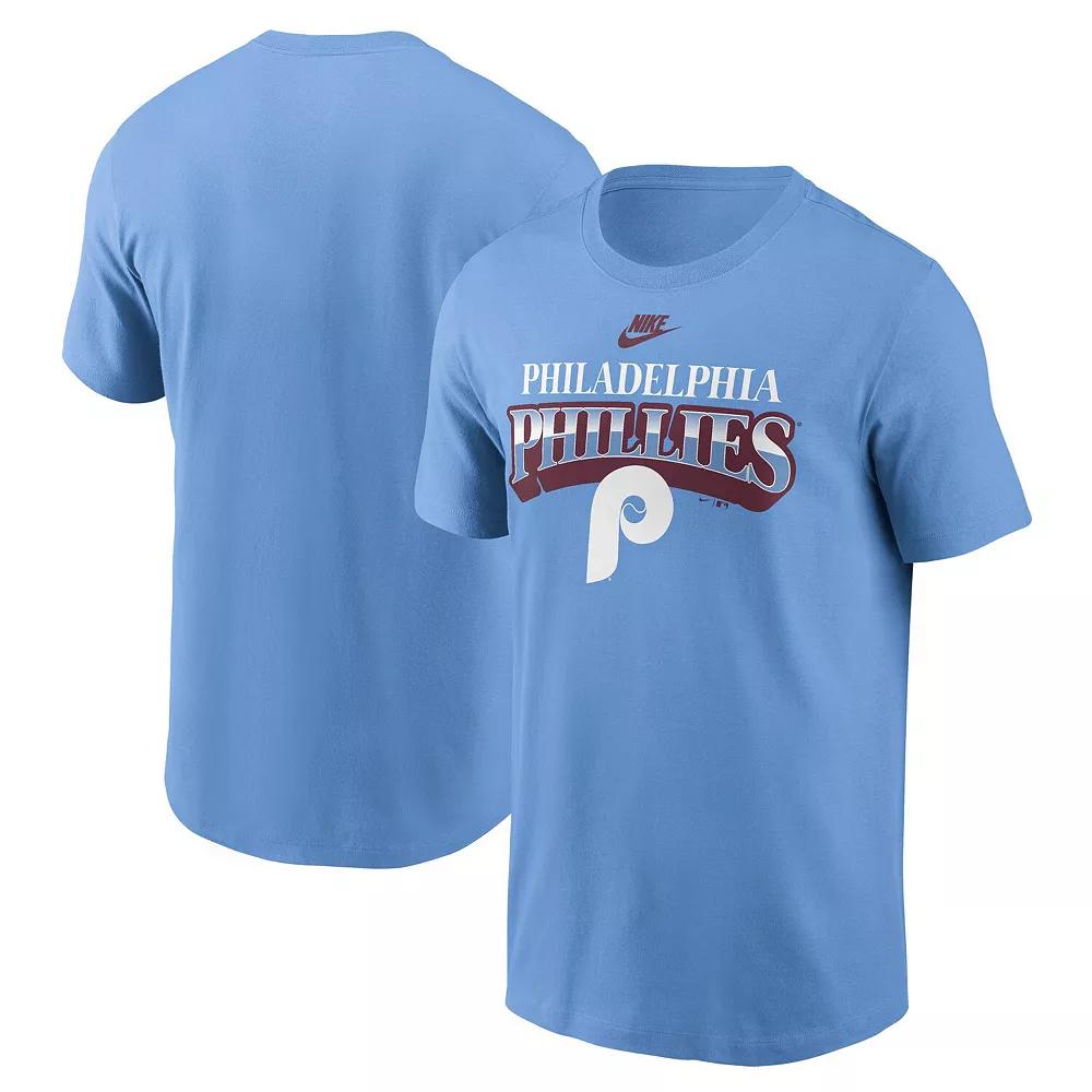 Men's Nike Light Blue Philadelphia Phillies Cooperstown Collection Wordmark T-Shirt, Size: 2XL Product Image