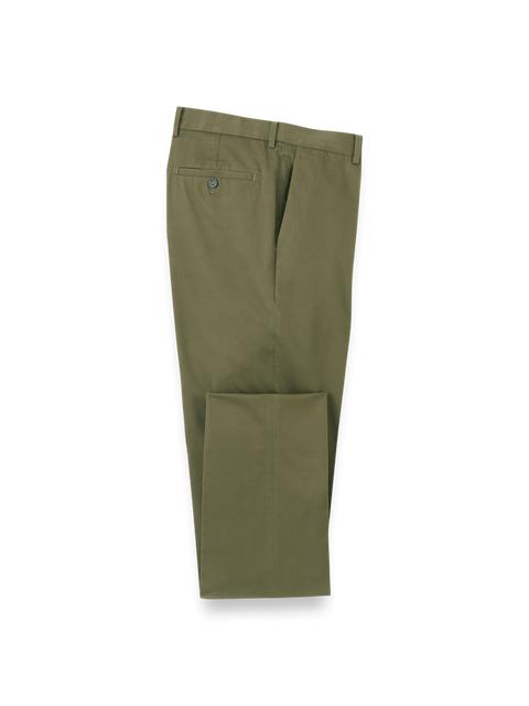 Non-Iron Cotton Stretch Twill Pant - Dark Olive Product Image