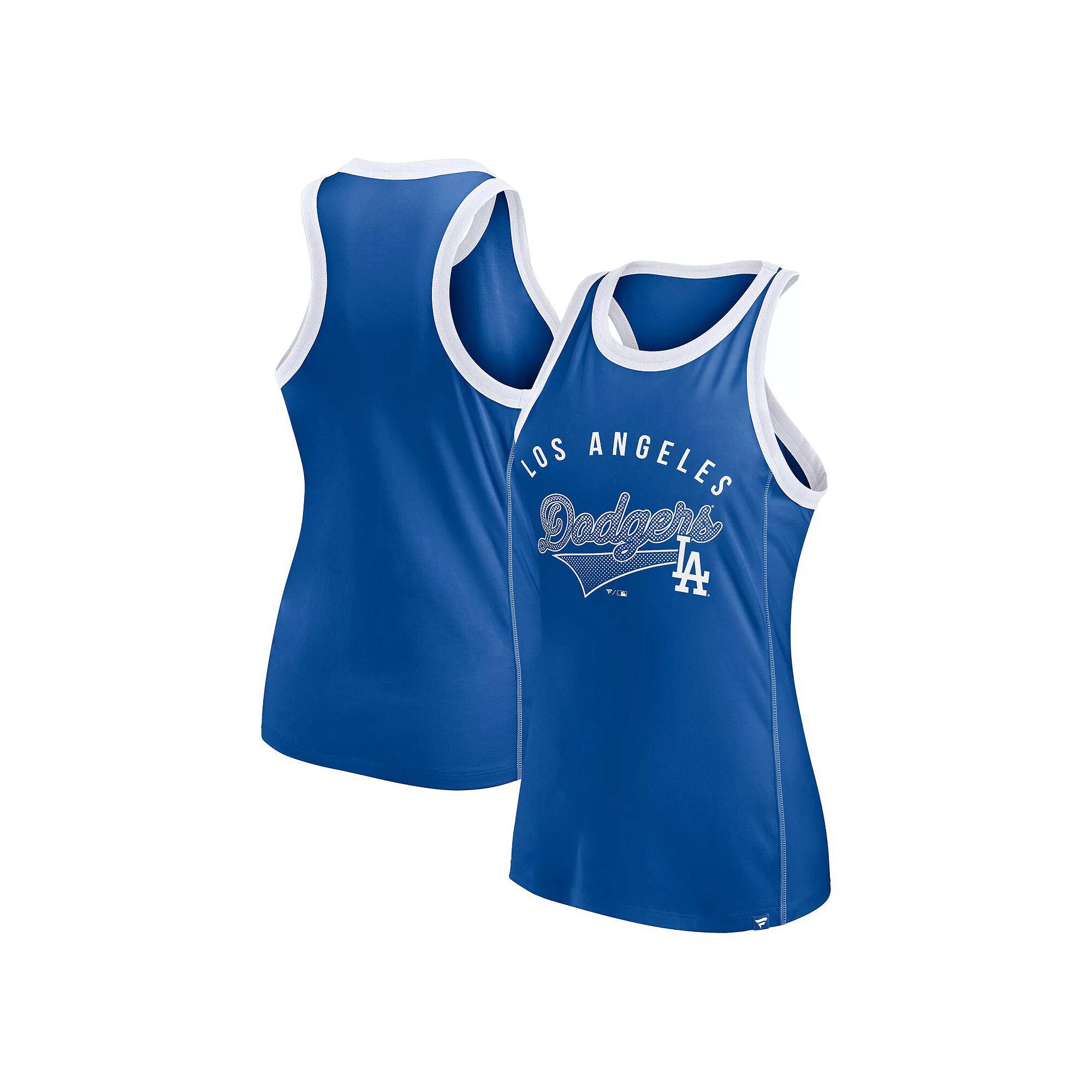 Women's Fanatics Branded Royal Los Angeles Dodgers Tailsweep Fashion Racerback Rhinestone Tank Top, Size: 3XL, Blue Product Image