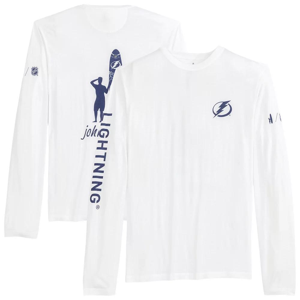 Men's johnnie-O White Tampa Bay Lightning Adam Long Sleeve T-Shirt,  Product Image