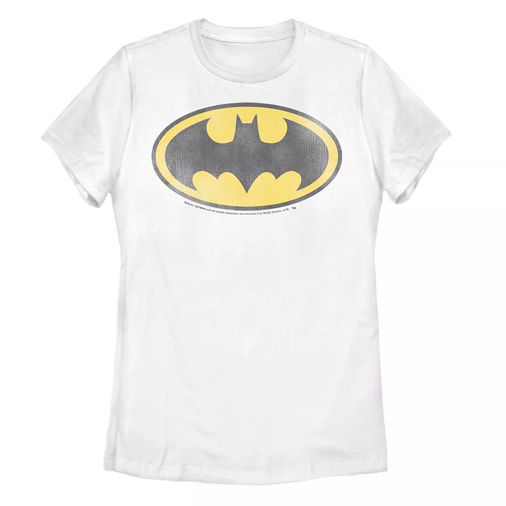 Juniors' DC Comics Batman Symbol Graphic Tee, Girl's, Size: XL, White Product Image